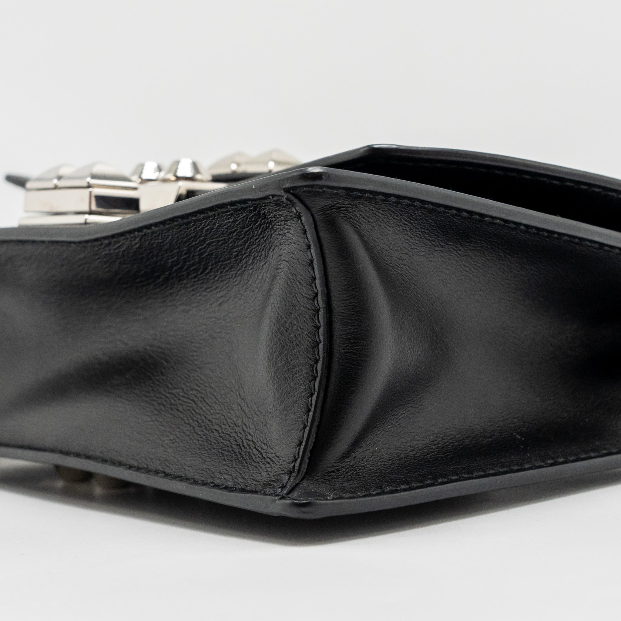 PRADA ELECTRA CITY FLAP BAG CALFSKIN BLACK/RED SHW