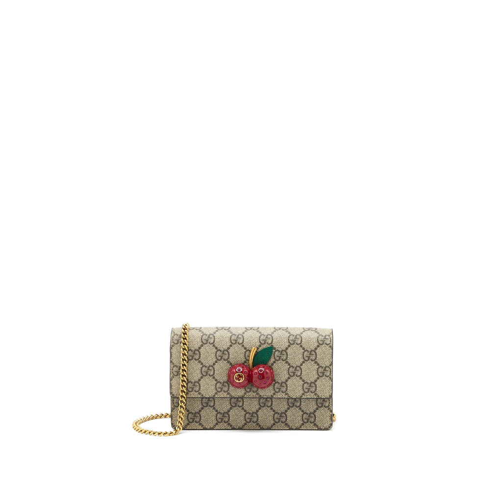 GUCCI SUPREME MINI BAG CHERRIES GG SUPREME CANVAS GHW