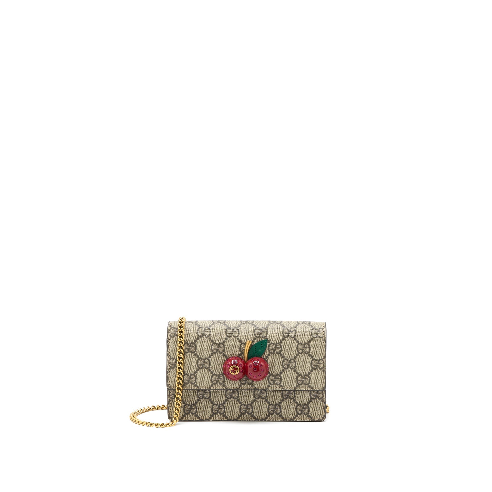 GUCCI SUPREME MINI BAG CHERRIES GG SUPREME CANVAS GHW