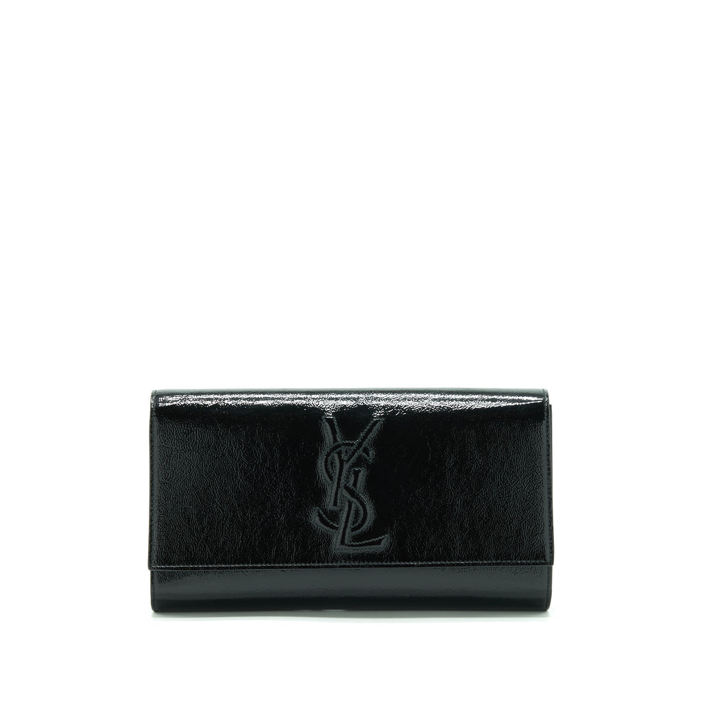SAINT LAURENT / YSL CLUTCH PATENT BLACK
