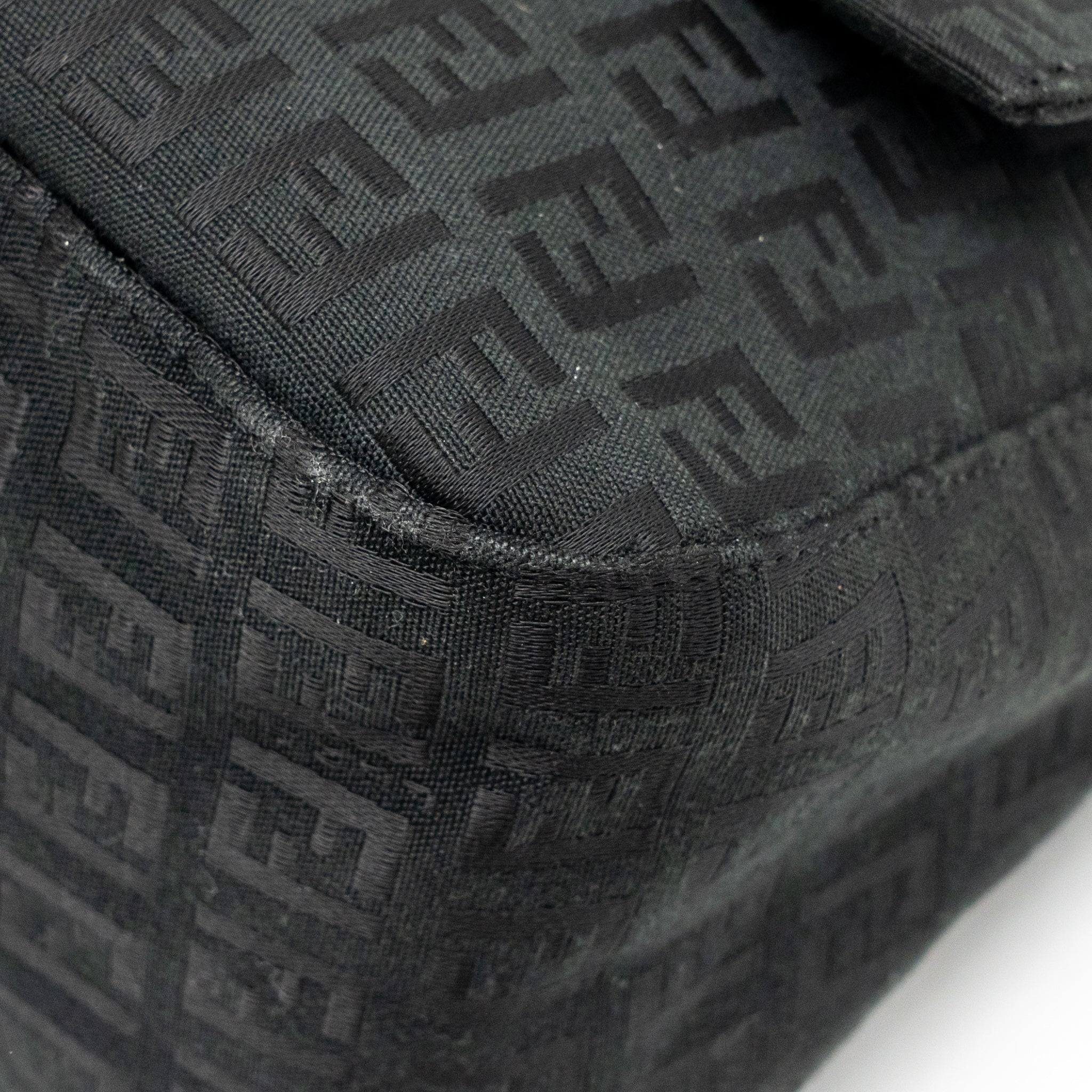 FENDI ZUCCA MAMMA BAGUETTE BAG FF LOGO CANVAS BLACK SHW