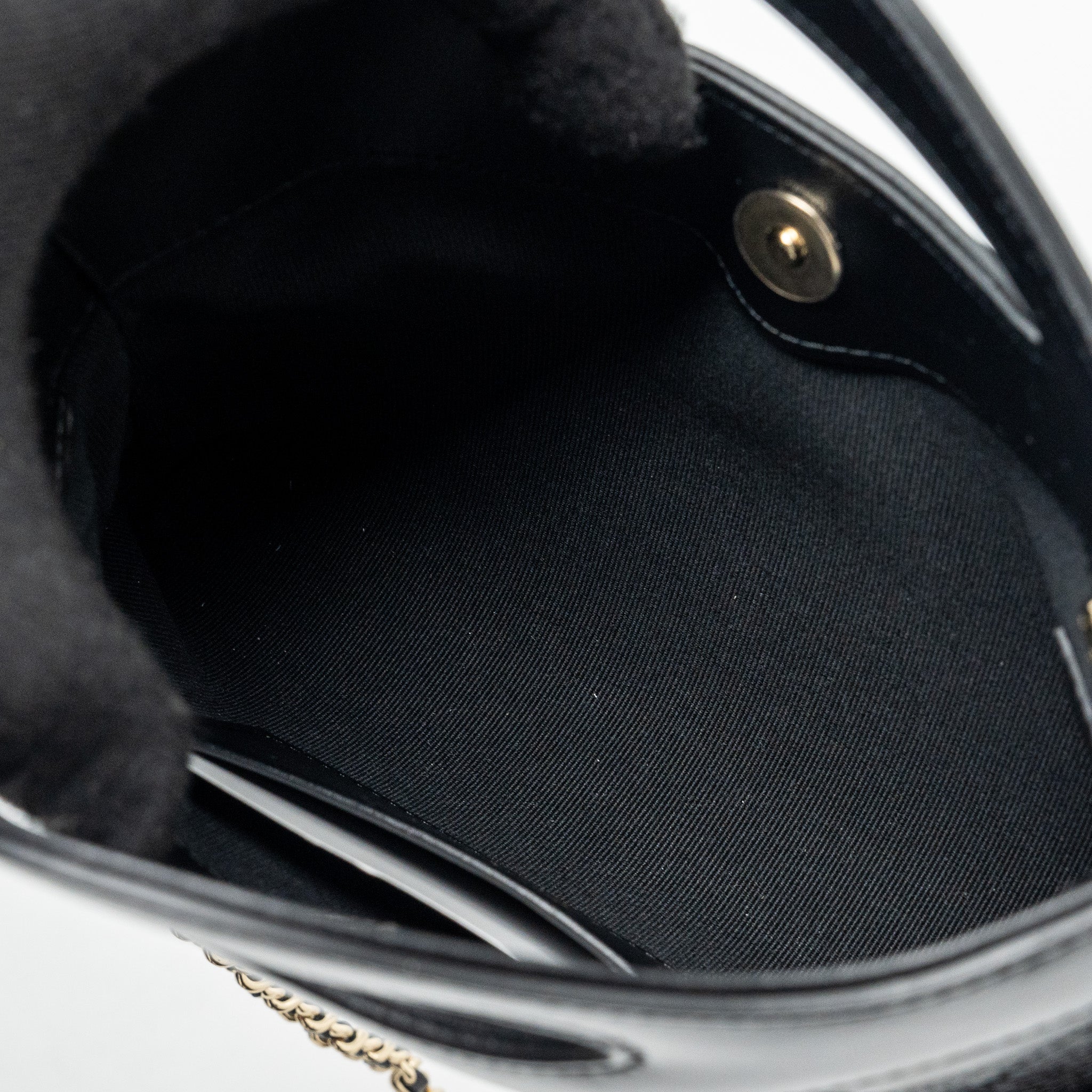 CHANEL 24C MINI 31 CLUTCH WITH CHAIN SHINY CALFSKIN BLACK LGHW (MICROCHIP)