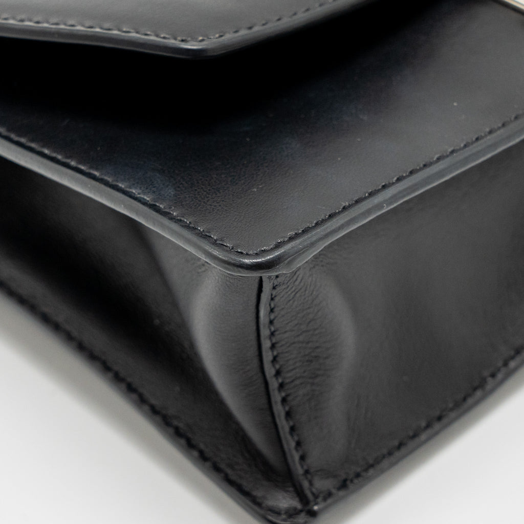 PRADA ELECTRA CITY FLAP BAG CALFSKIN BLACK/RED SHW