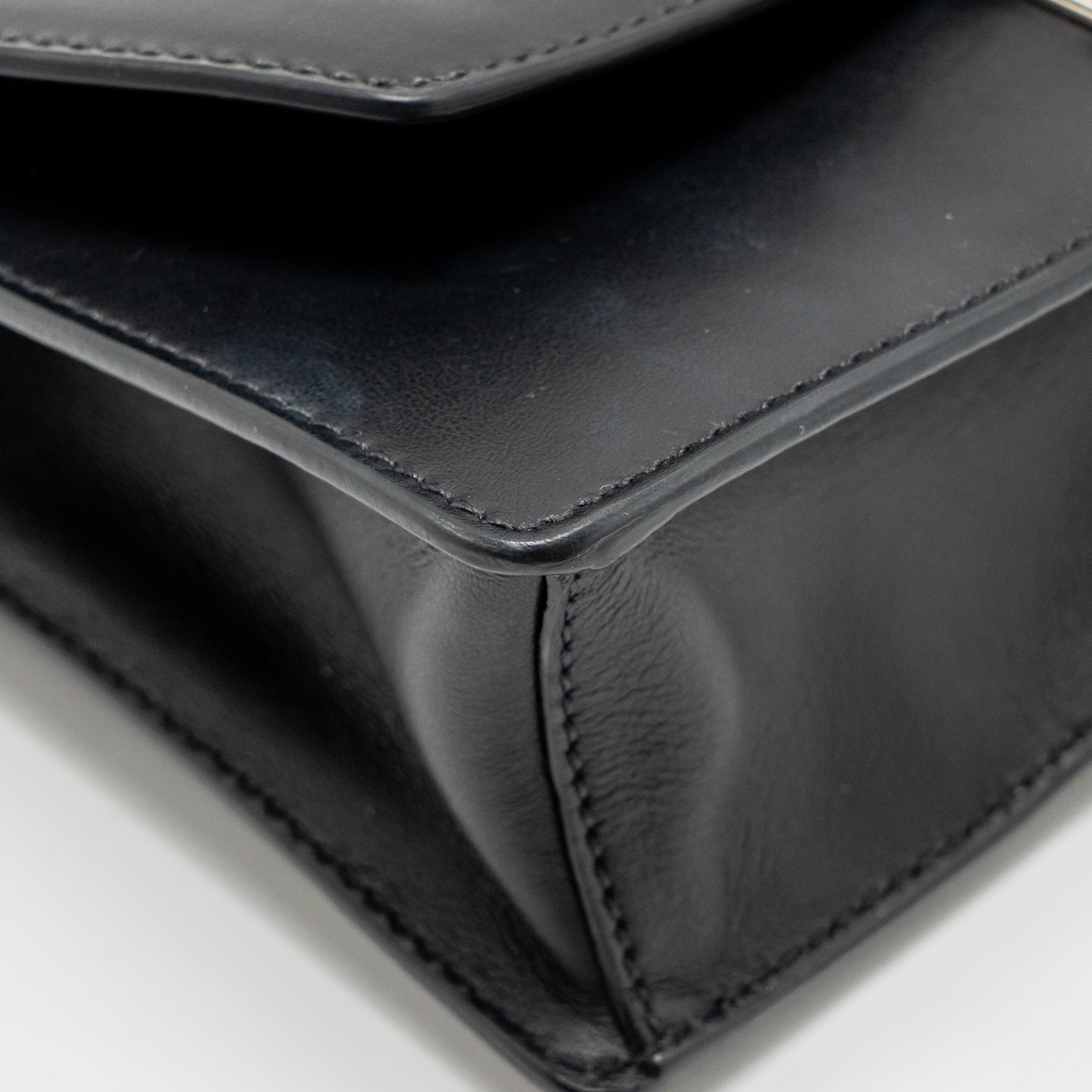 PRADA ELECTRA CITY FLAP BAG CALFSKIN BLACK/RED SHW
