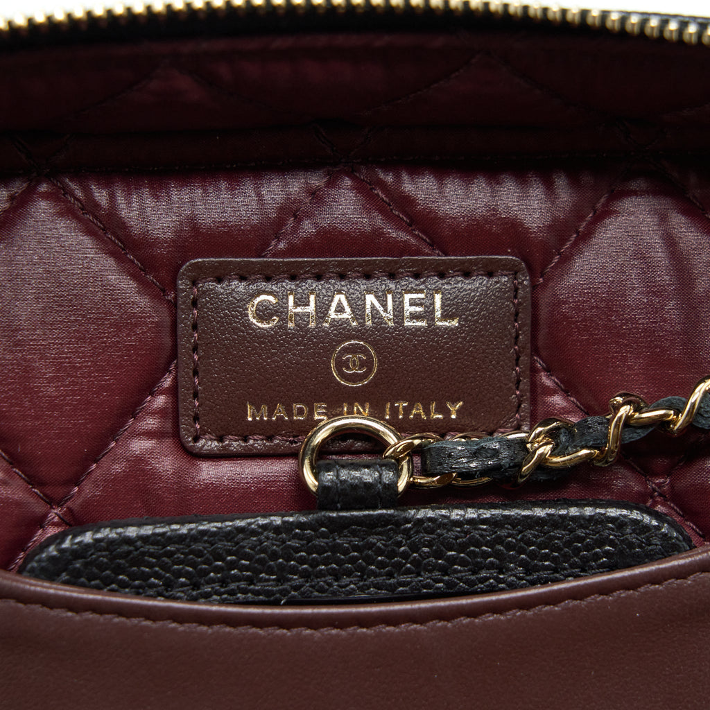 CHANEL TOP HANDLE VANITY CASE CAVIAR BLACK LGHW