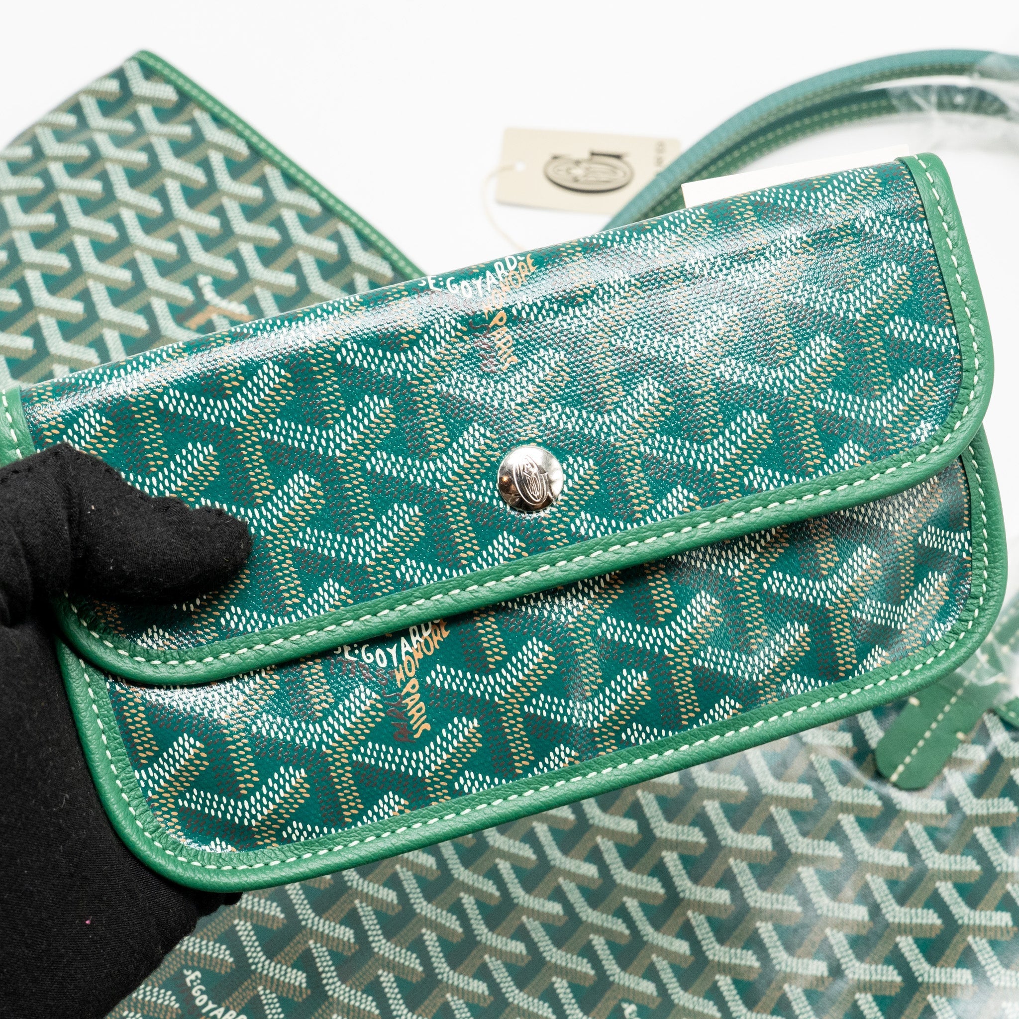 GOYARD SAINT LOUIS GM TOTE GOYARDINE CANVAS GREEN SHW