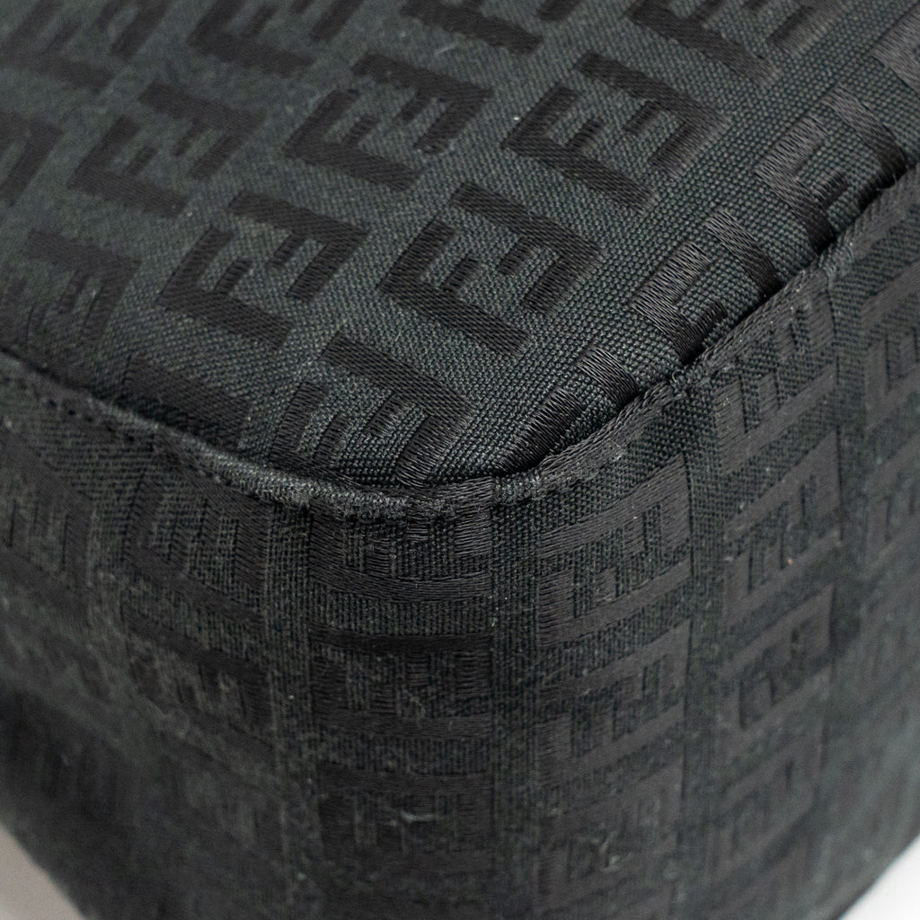 FENDI ZUCCA MAMMA BAGUETTE BAG FF LOGO CANVAS BLACK SHW