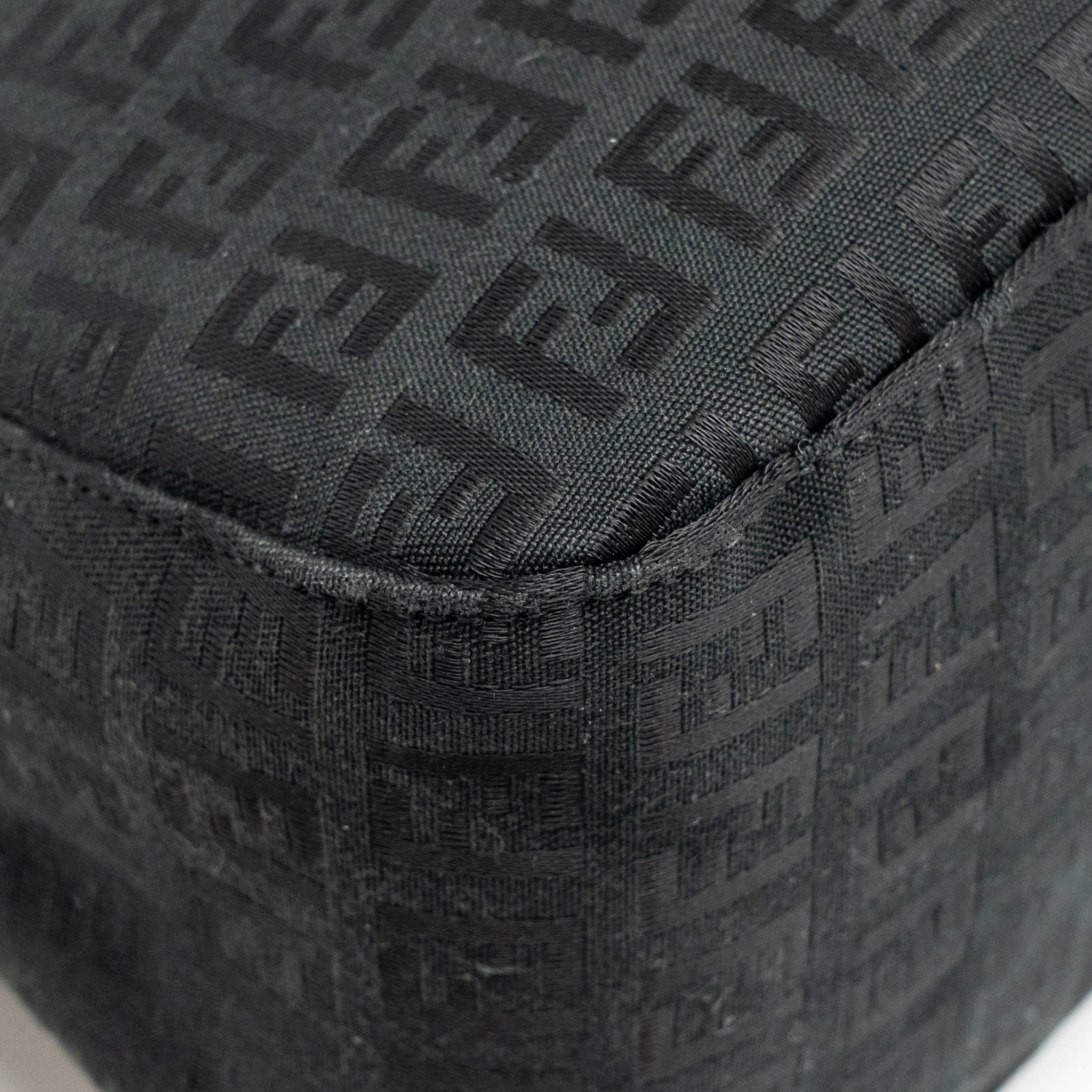 FENDI ZUCCA MAMMA BAGUETTE BAG FF LOGO CANVAS BLACK SHW