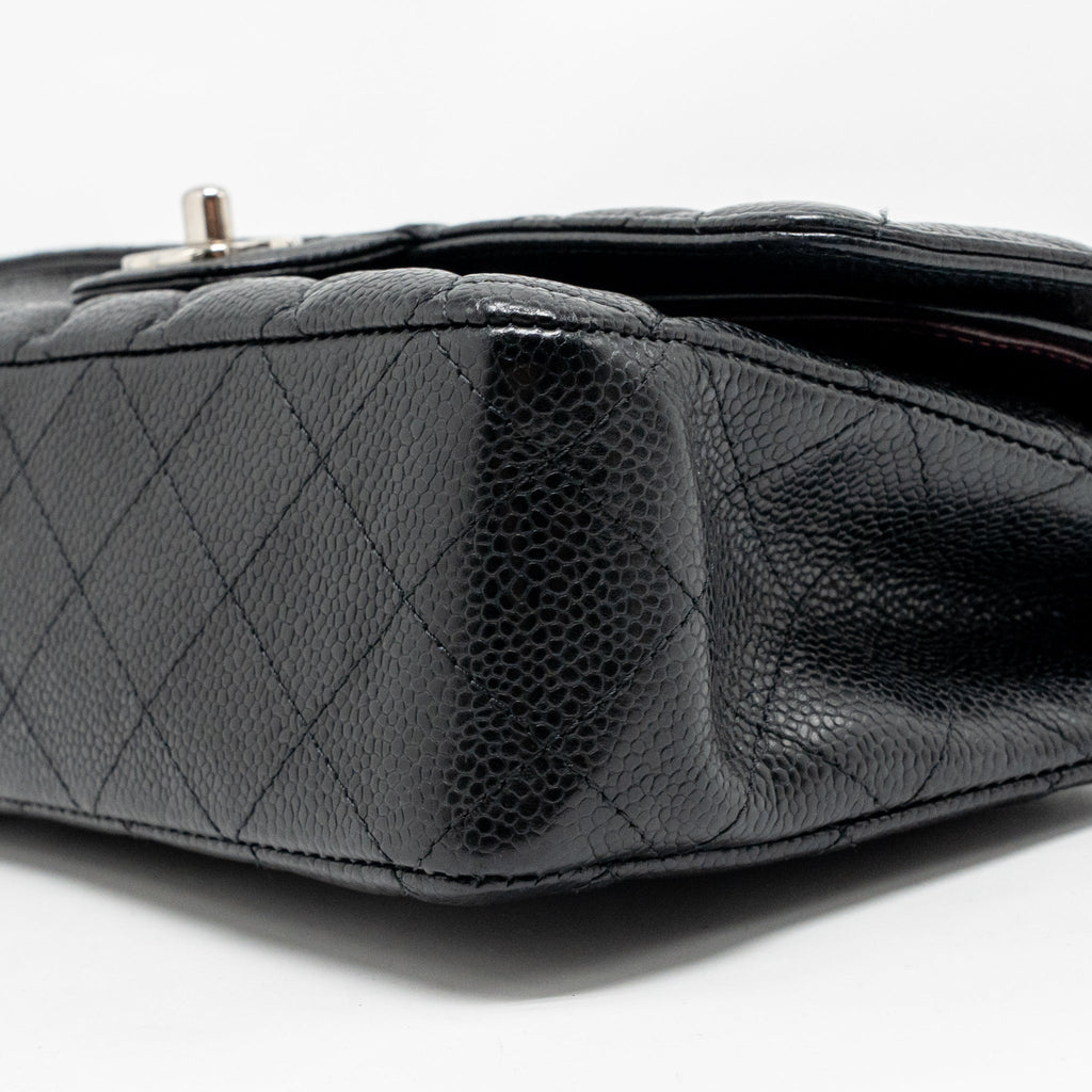 CHANEL MEDIUM CLASSIC DOUBLE FLAP BAG CAVIAR BLACK SHW