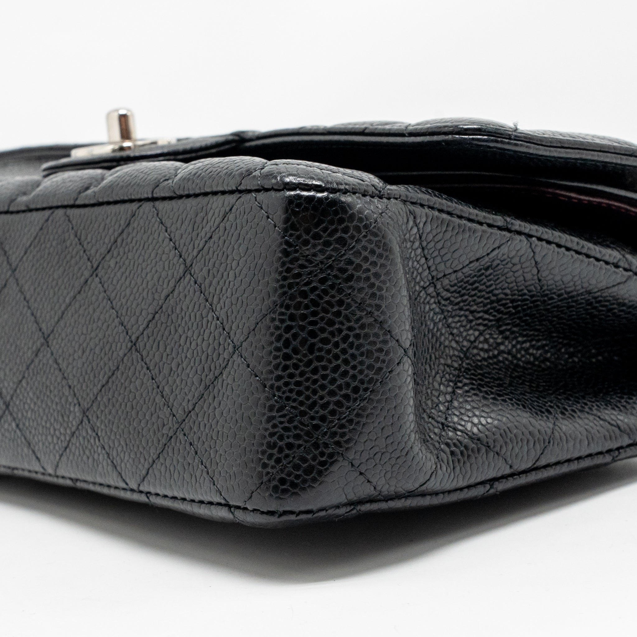 CHANEL MEDIUM CLASSIC DOUBLE FLAP BAG CAVIAR BLACK SHW