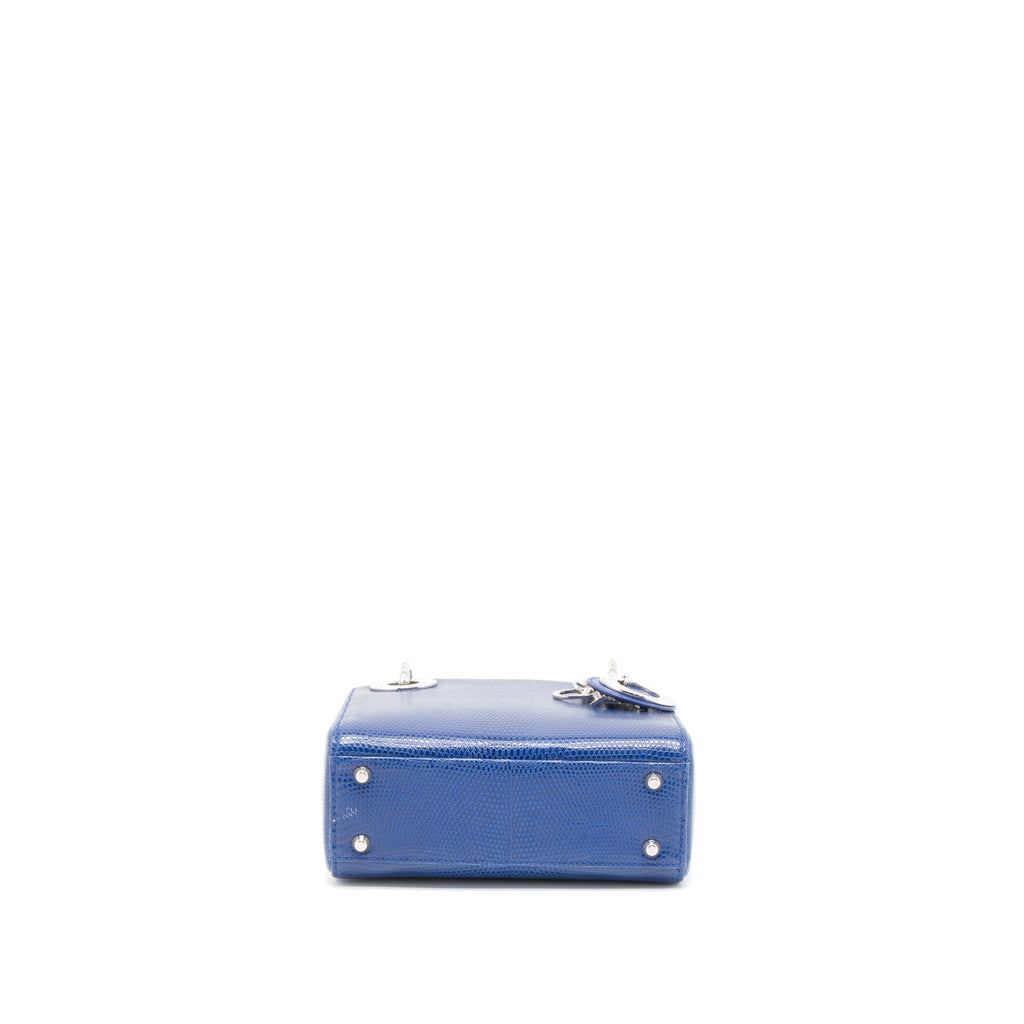 DIOR MINI LADY DIOR LIZARD BLUE CRYSTAL SHW