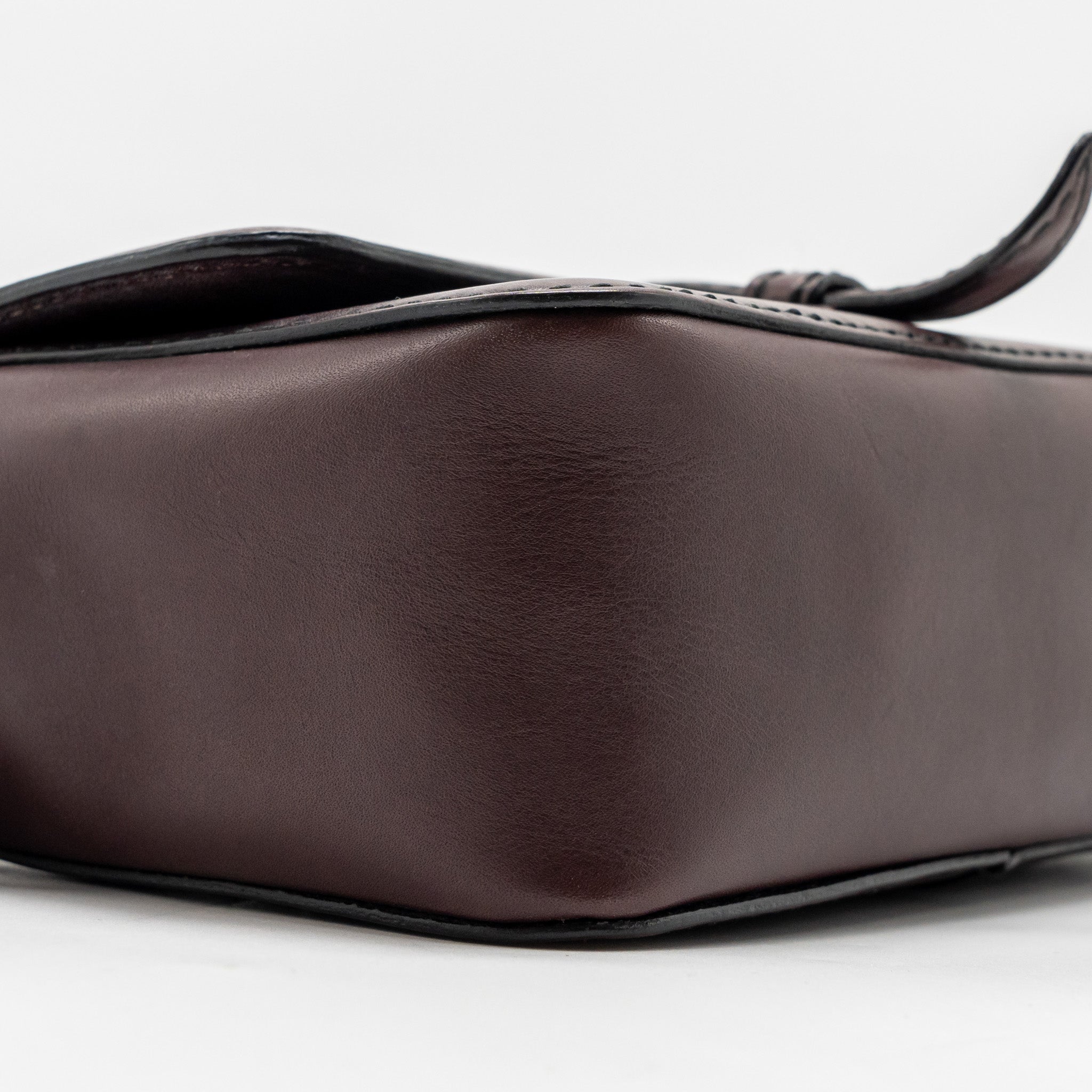 BOTTEGA VENETA MINI INTRECCIATO FLAP BAG LEATHER DARK BROWN WITH BLACK HARDWARE