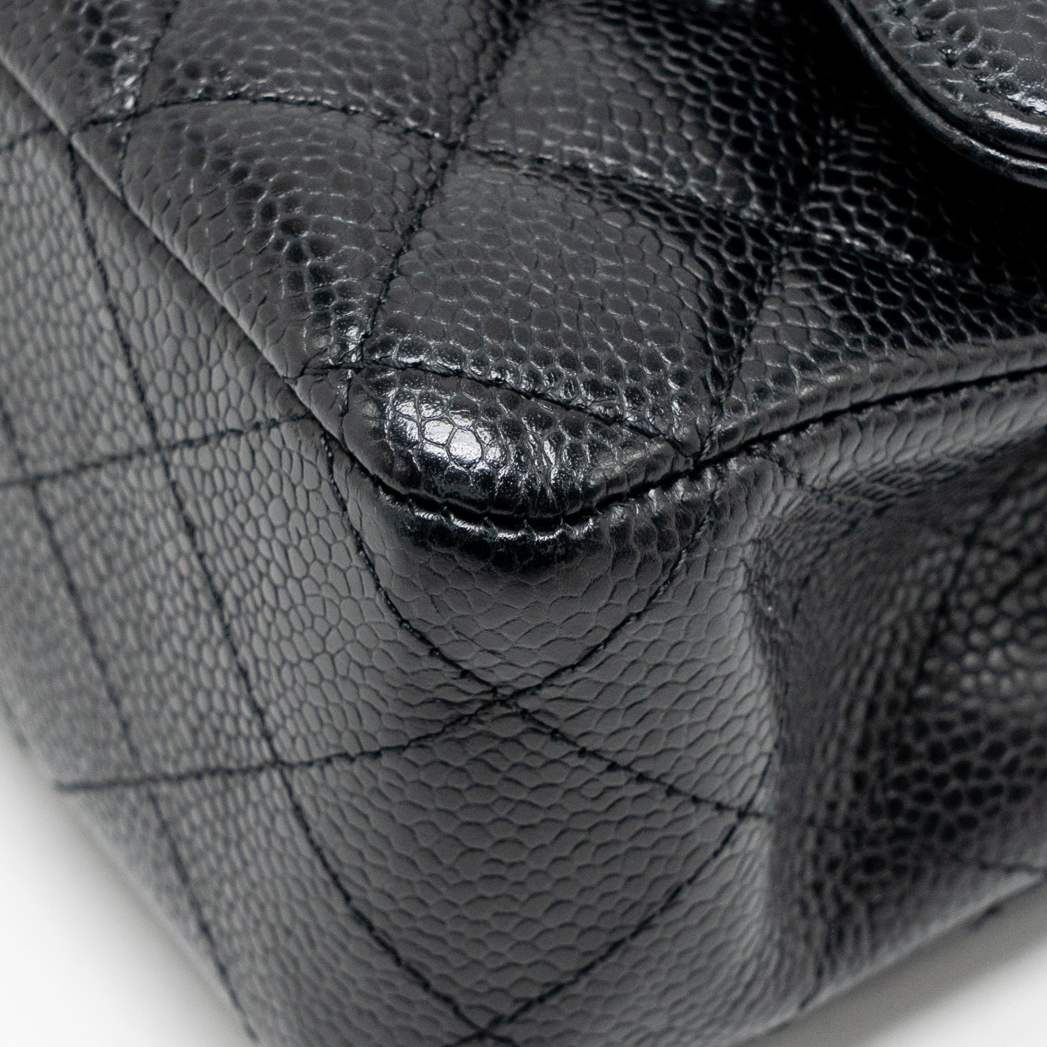 CHANEL MEDIUM CLASSIC DOUBLE FLAP BAG CAVIAR BLACK SHW