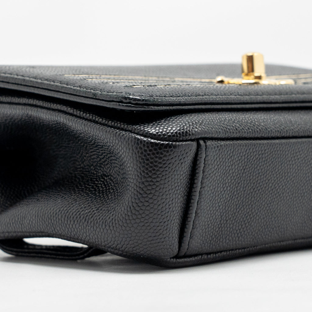 CHANEL 19C CAPTAIN GOLD BELT WAIST BAG CAVIAR BLACK GHW
