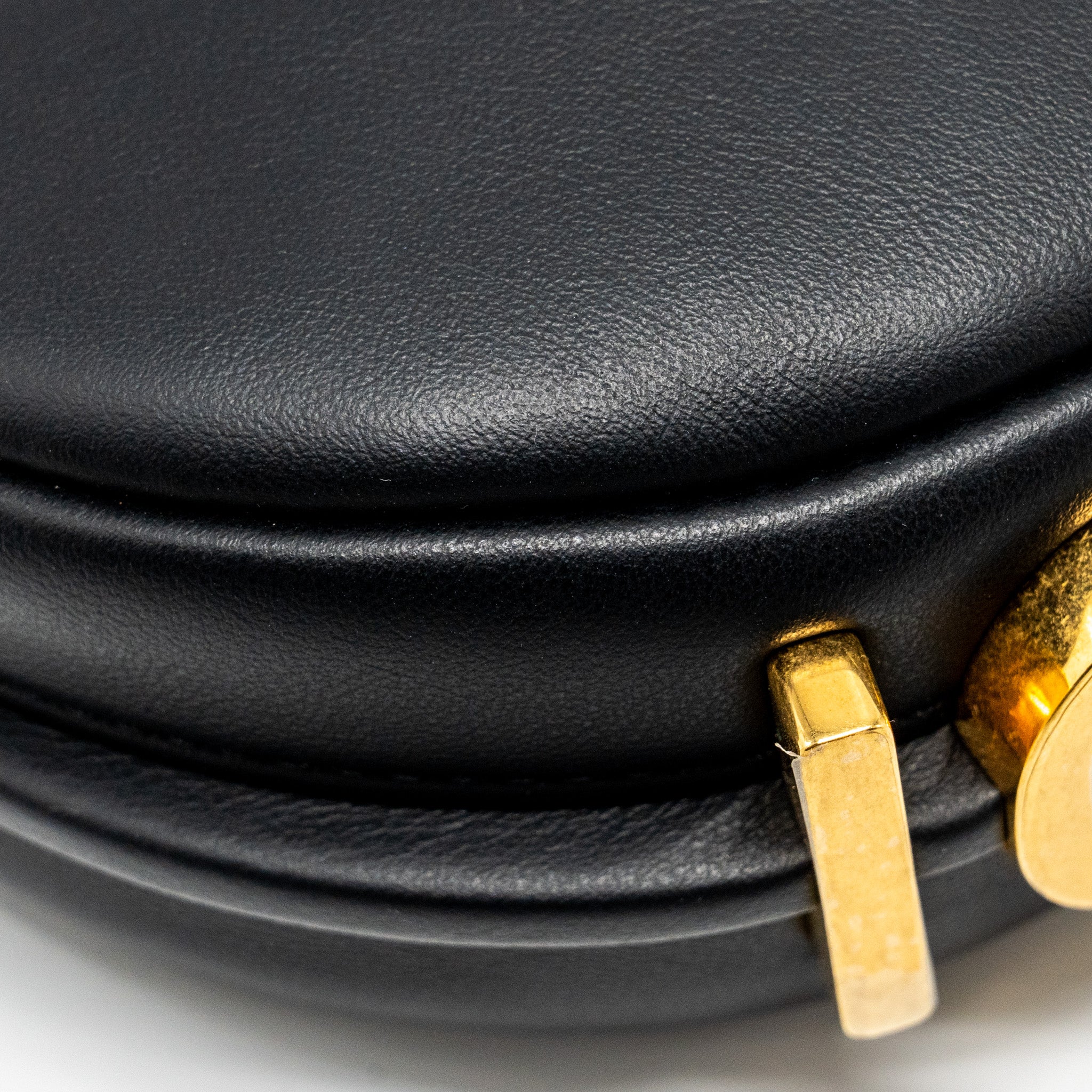 FENDI NANO FENDIGRAPHY LEATHER CHARM CALFSKIN BLACK GHW