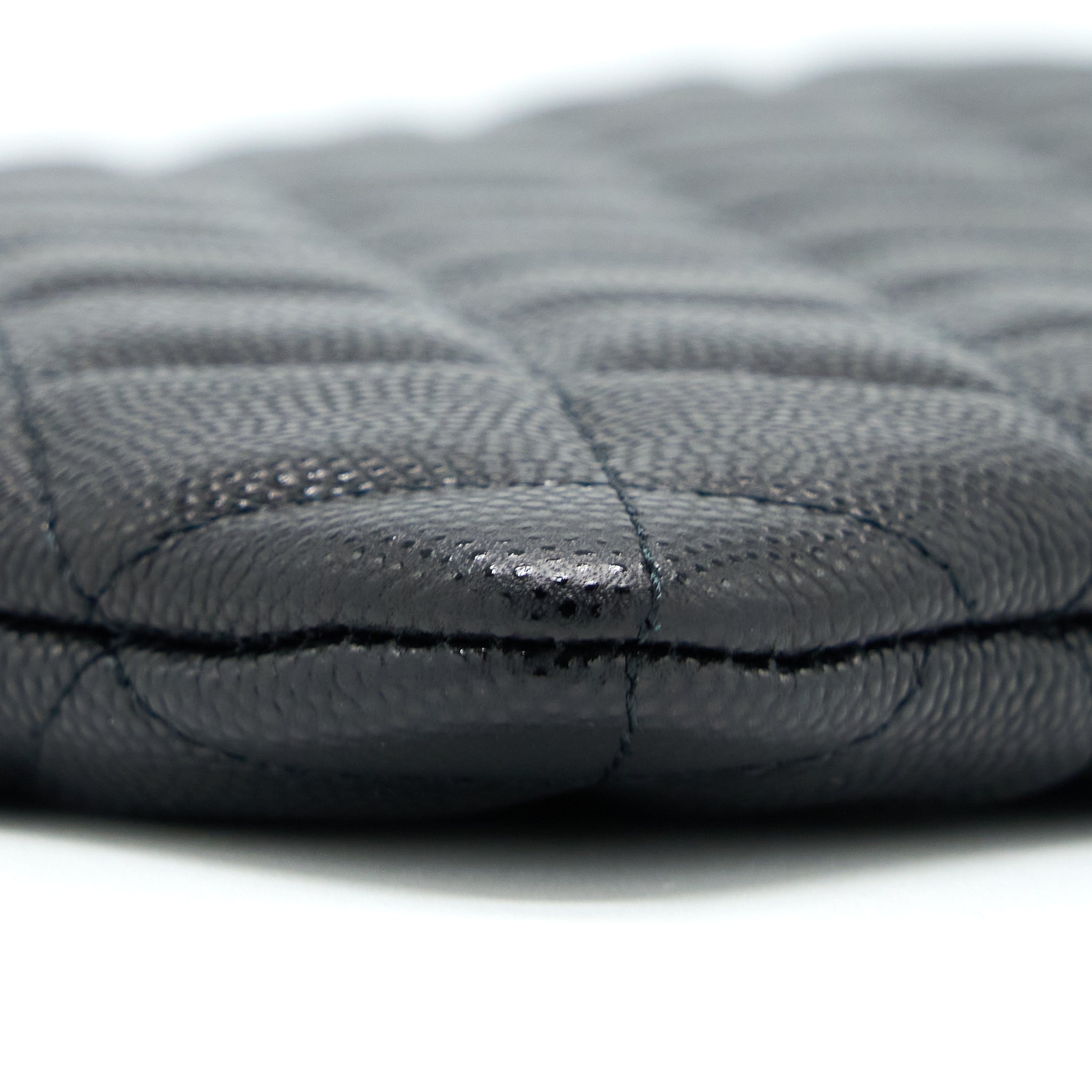 CHANEL O CASE POUCH CAVIAR BLACK LGHW