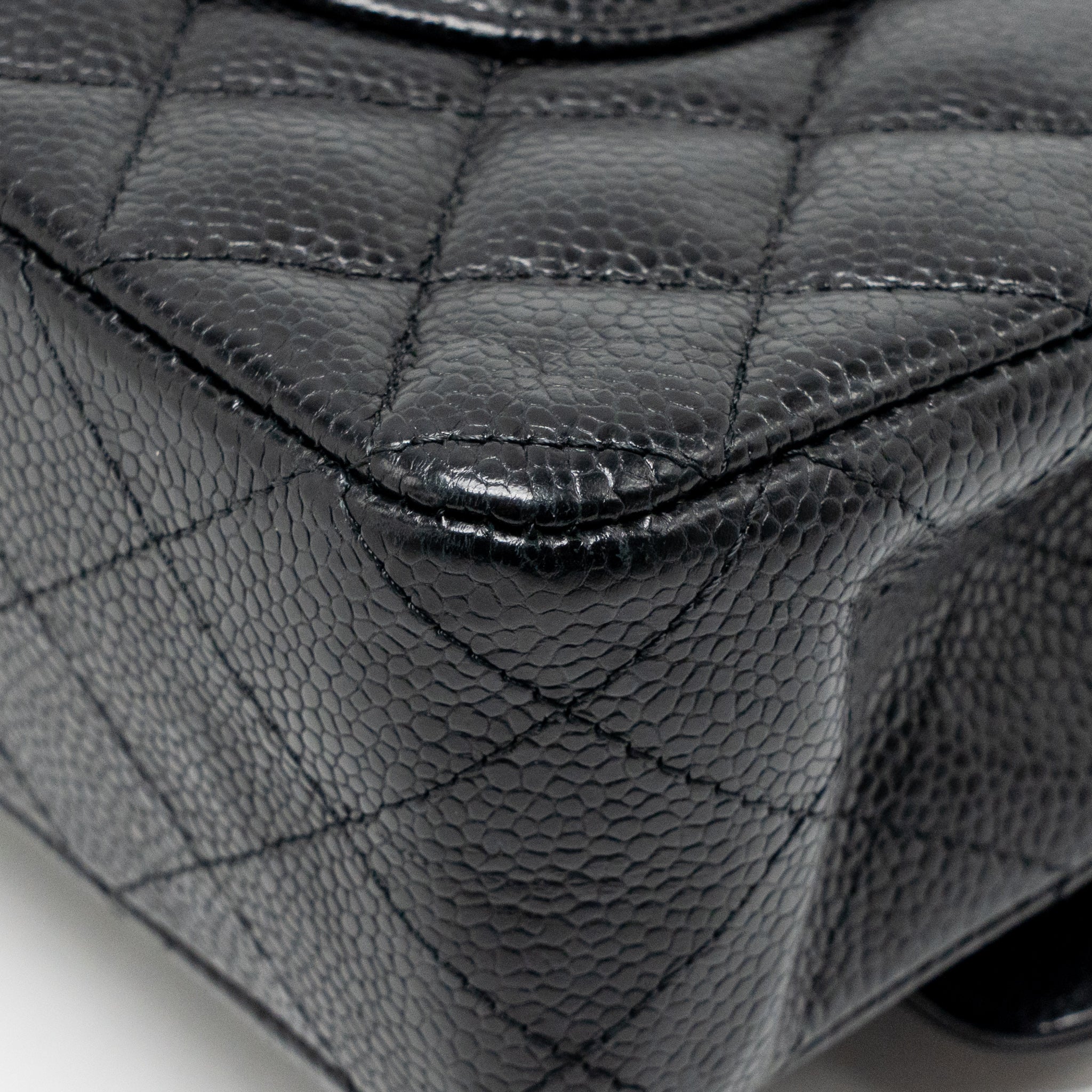 CHANEL MEDIUM CLASSIC DOUBLE FLAP BAG CAVIAR BLACK SHW