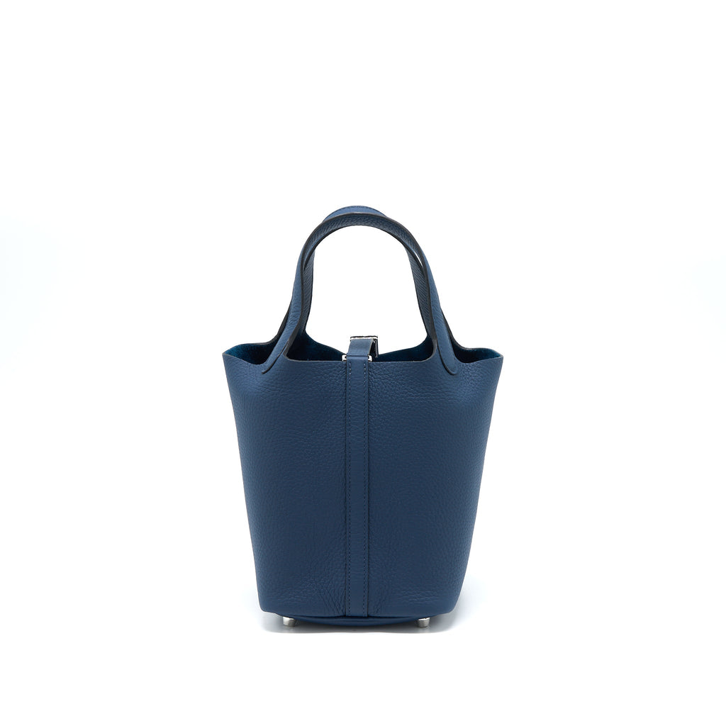 HERMES PICOTIN 18 LOCK BAG CLEMENCE 7P BLEU DE PRUSSE SHW