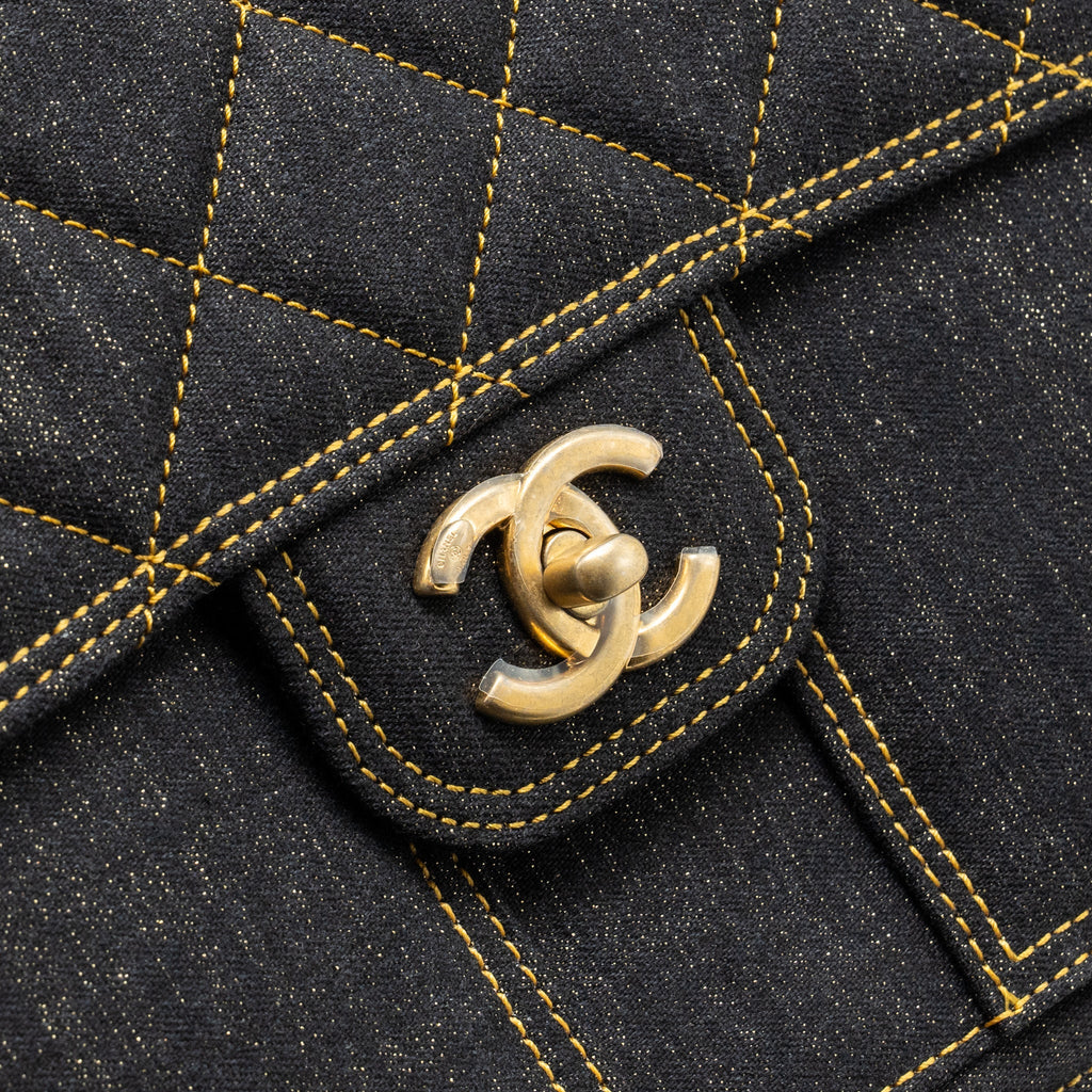 CHANEL 23S FLAP BACKPACK DENIM DARK BLUE WITH BRUSHED GHW (MICROCHIP)