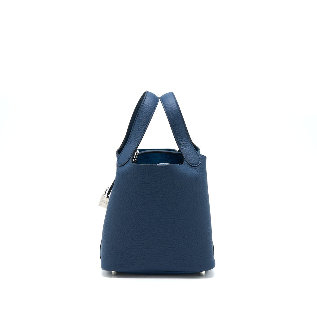 HERMES PICOTIN 18 LOCK BAG CLEMENCE 7P BLEU DE PRUSSE SHW