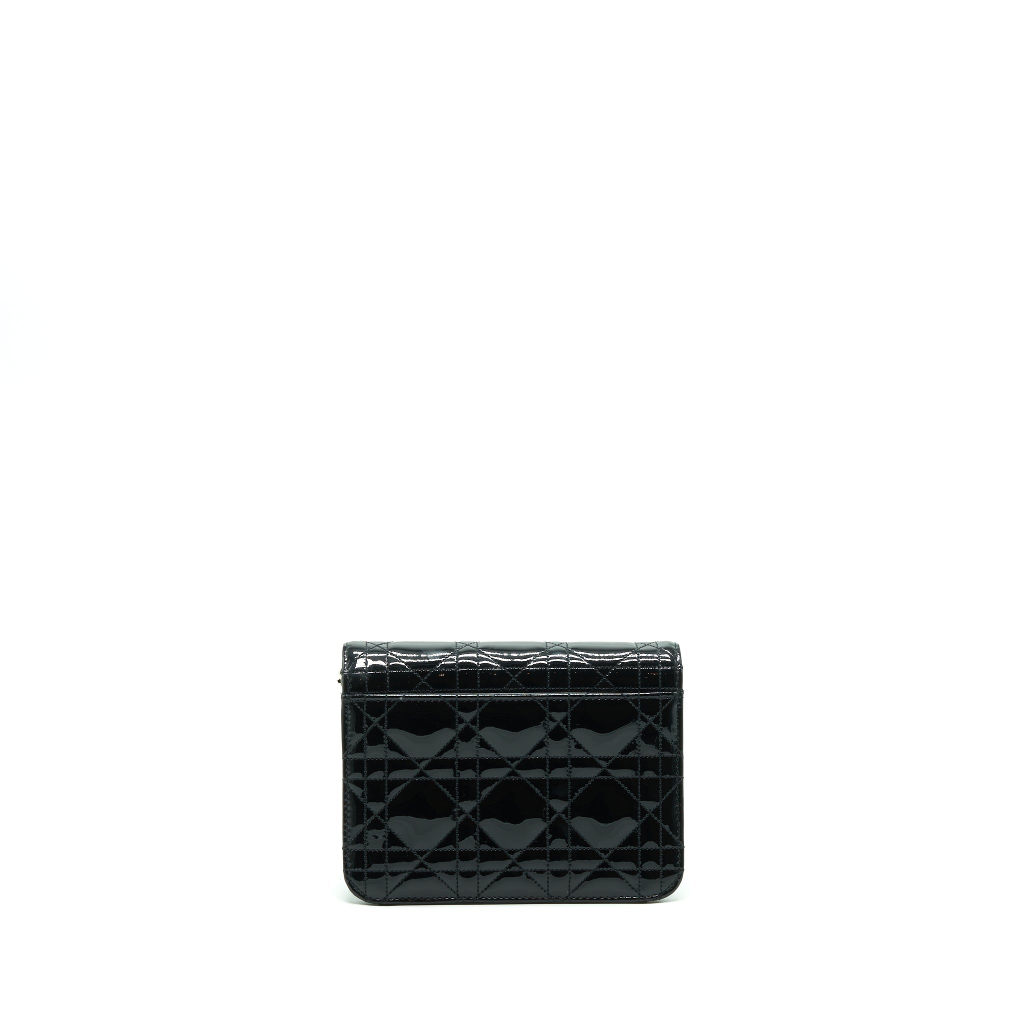 DIOR MINI MISS DIOR FLAP BAG PATENT BLACK SHW