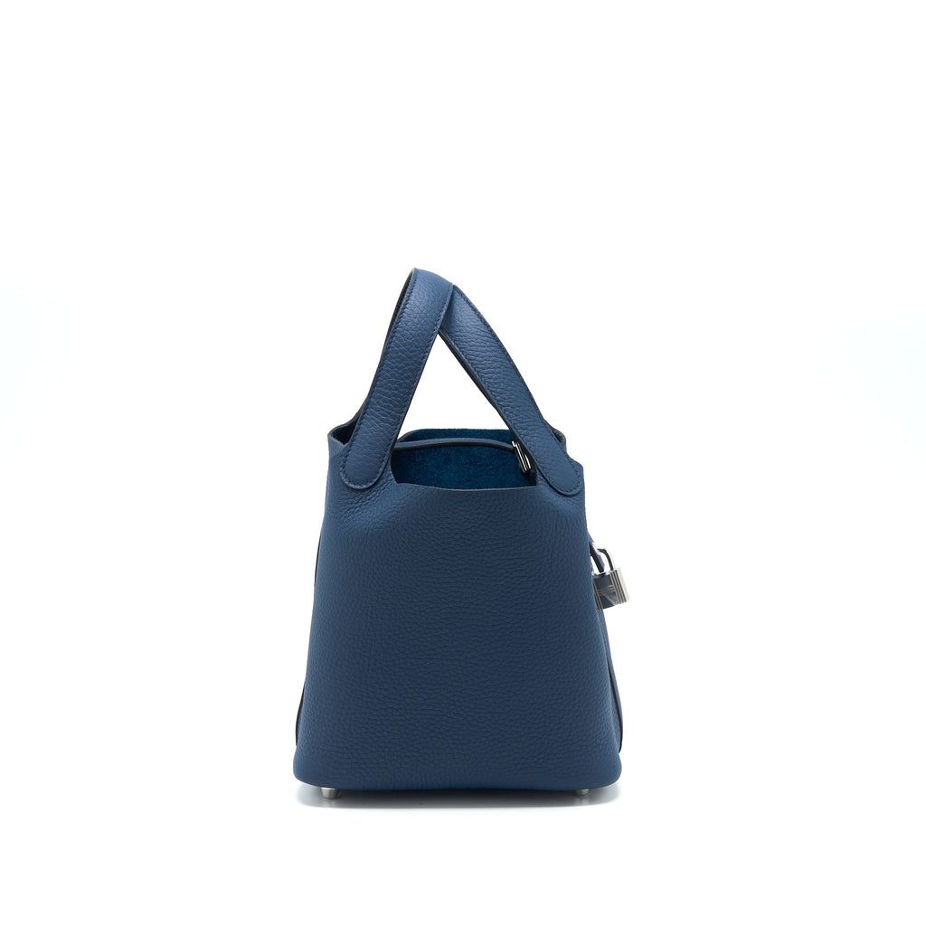 HERMES PICOTIN 18 LOCK BAG CLEMENCE 7P BLEU DE PRUSSE SHW