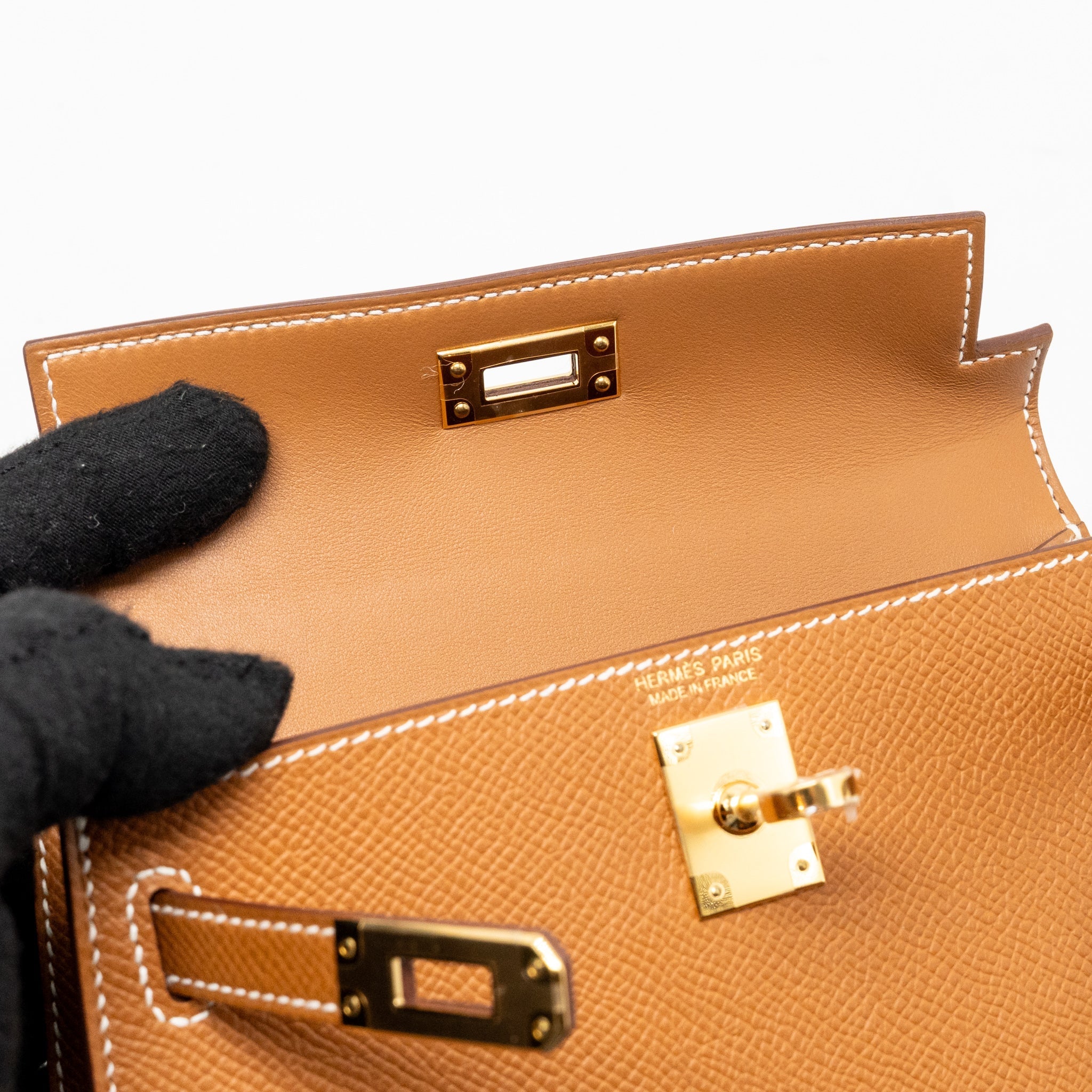 HERMES MINI KELLY II EPSOM GOLD GHW