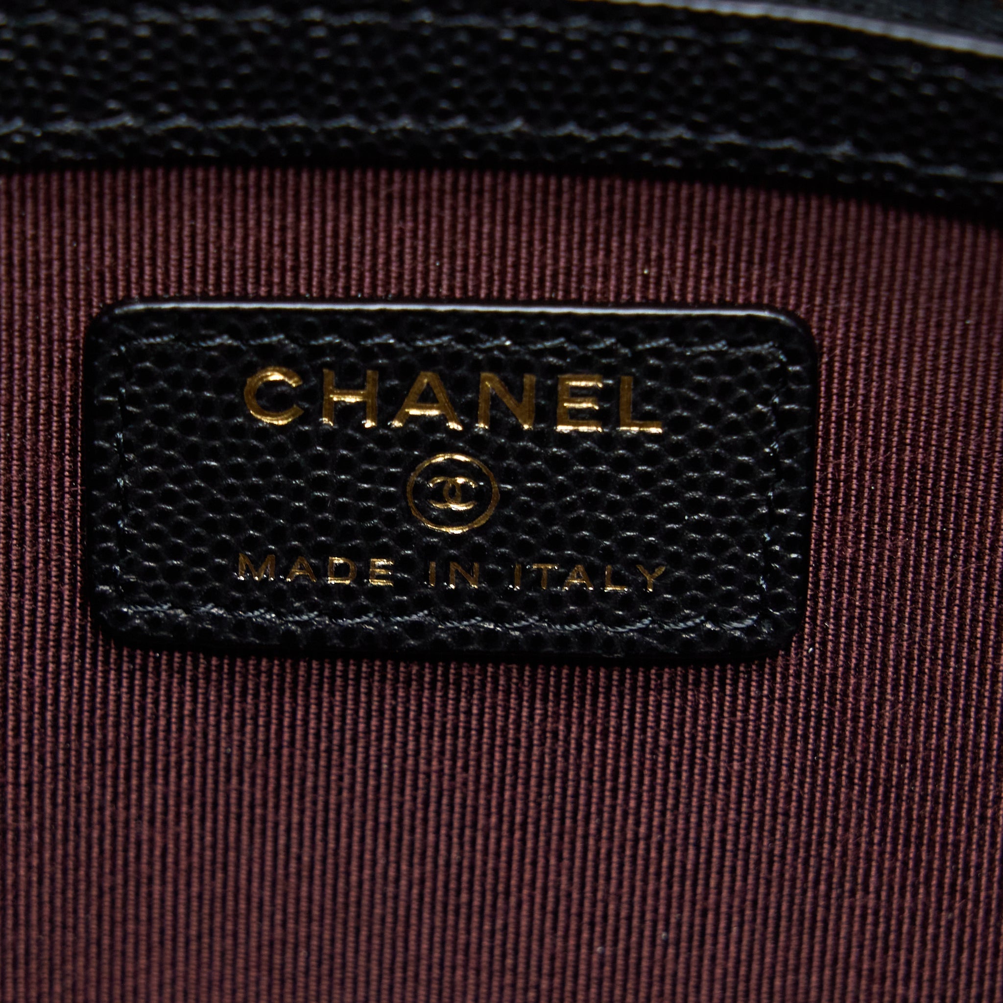 CHANEL O CASE POUCH CAVIAR BLACK LGHW