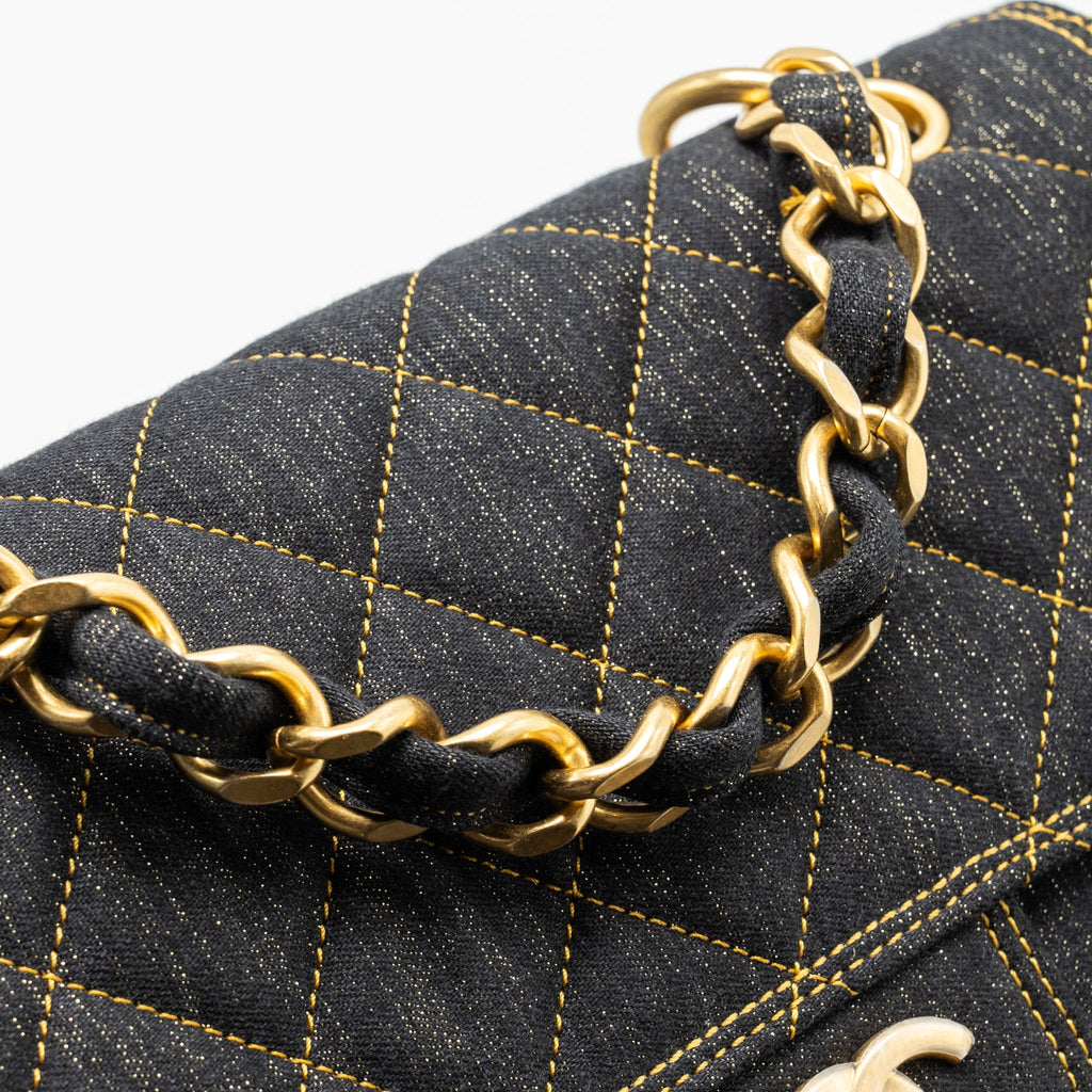 CHANEL 23S FLAP BACKPACK DENIM DARK BLUE WITH BRUSHED GHW (MICROCHIP)