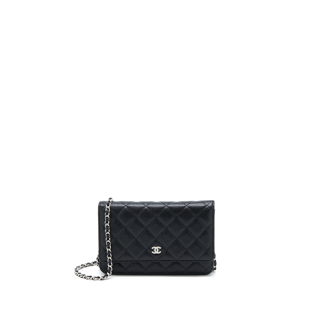 CHANEL CLASSIC WALLET ON CHAIN BLACK CAVIAR SHW