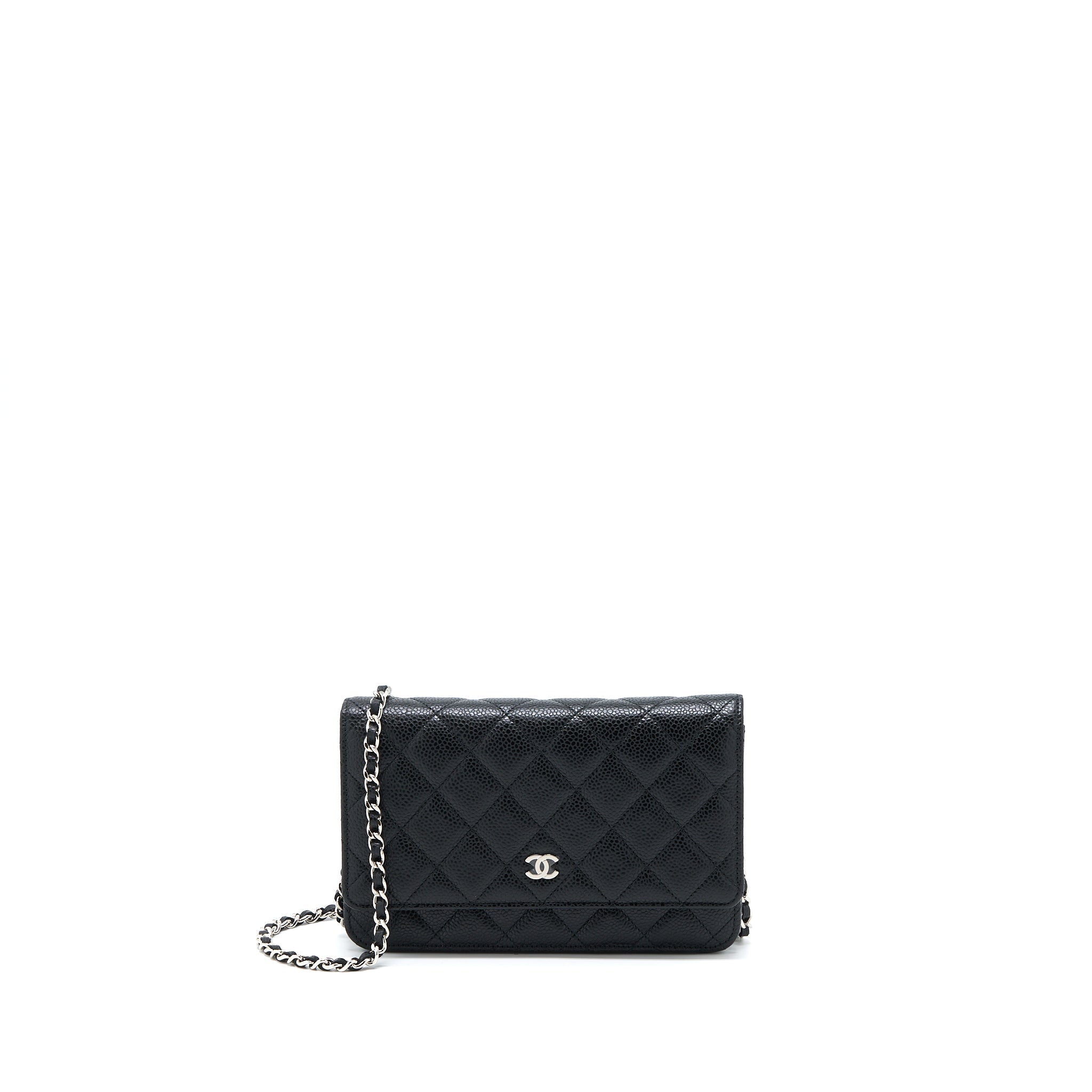 CHANEL CLASSIC WALLET ON CHAIN BLACK CAVIAR SHW