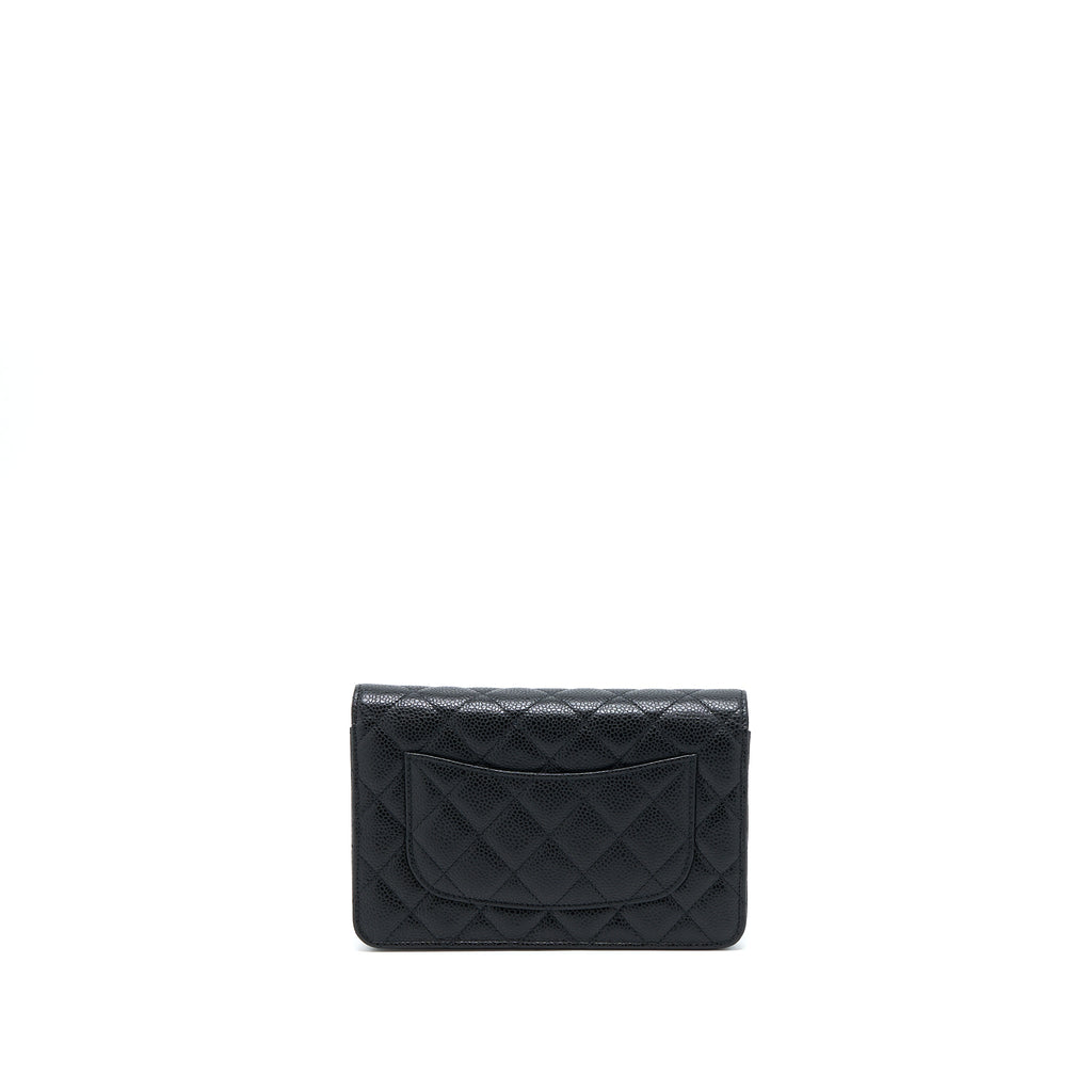 CHANEL CLASSIC WALLET ON CHAIN BLACK CAVIAR SHW