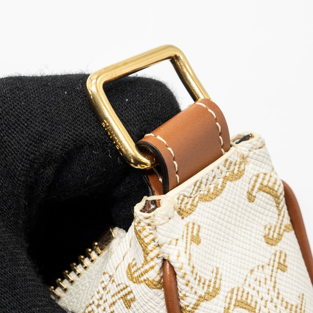 CELINE AVA BAG TRIOMPHE CANVAS/CALFSKIN WHITE GHW