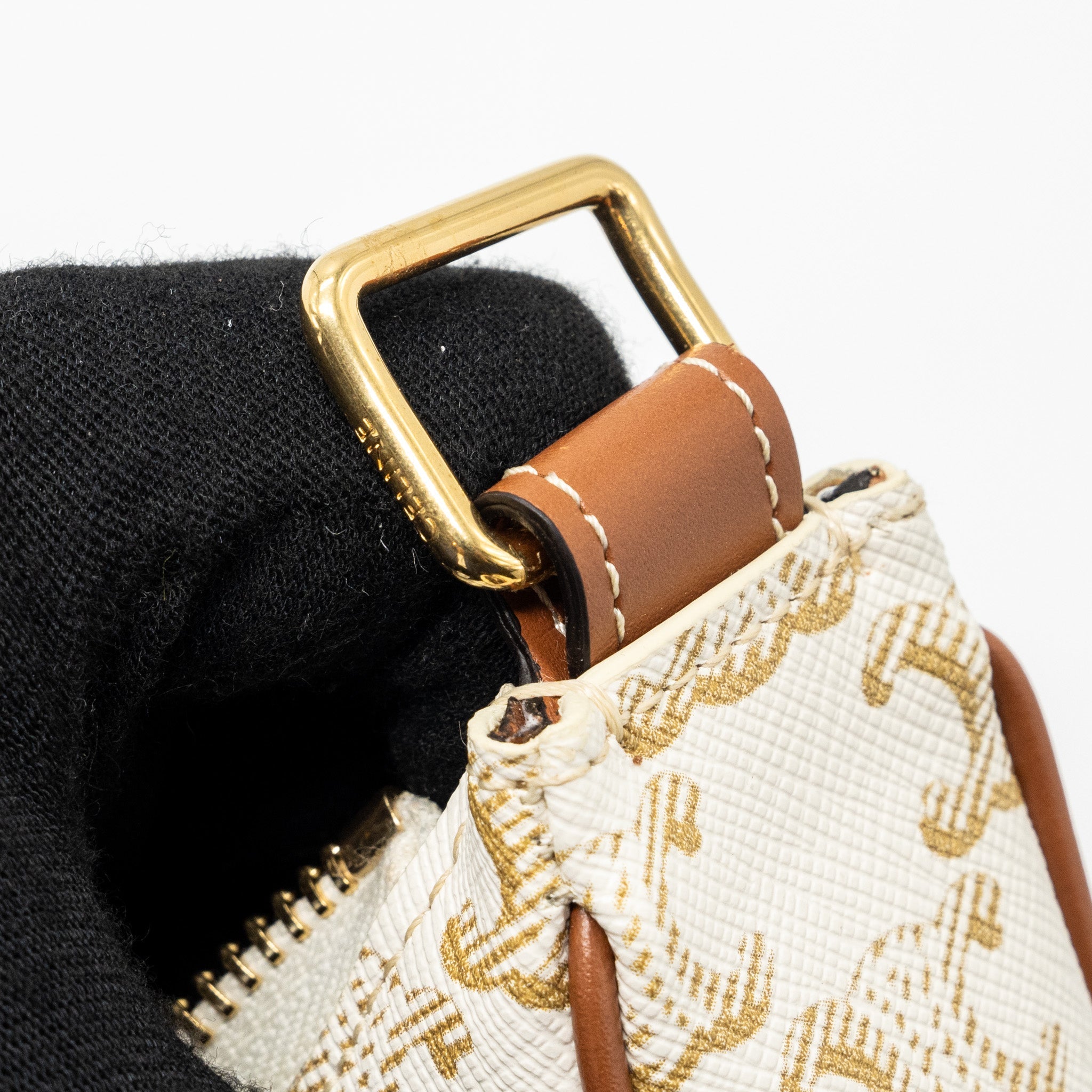 CELINE AVA BAG TRIOMPHE CANVAS/CALFSKIN WHITE GHW