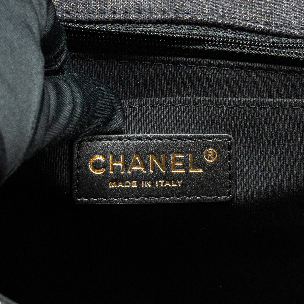 CHANEL 23S FLAP BACKPACK DENIM DARK BLUE WITH BRUSHED GHW (MICROCHIP)