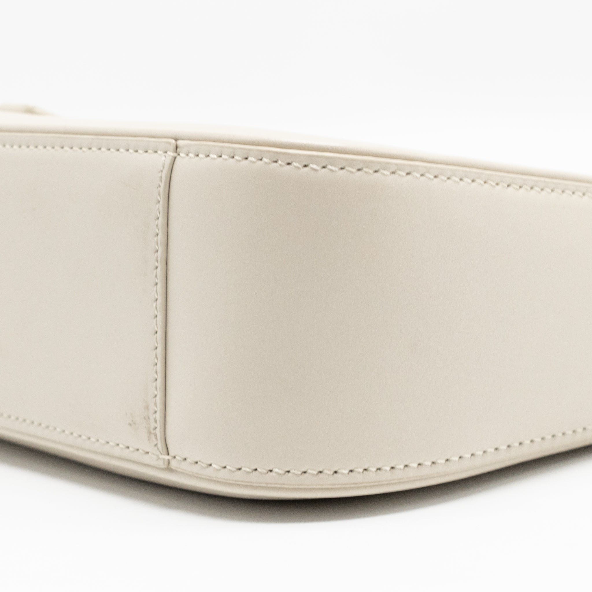 SAINT LAURENT LE 5 A 7 HOBO CALFSKIN BLANC VINTAGE GHW