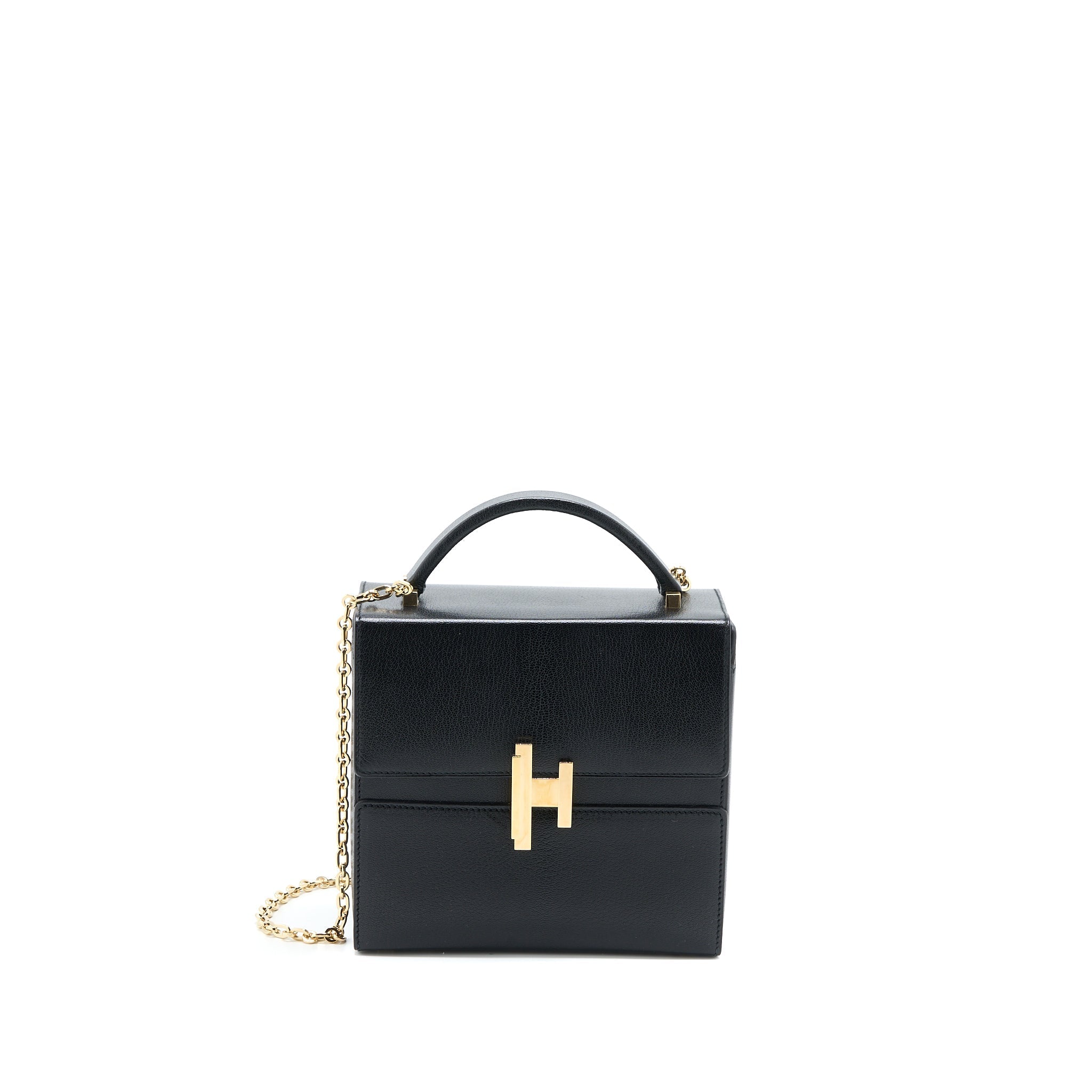HERMES CINHETIC BAG CHEVRE CHAMKILA BLACK GHW