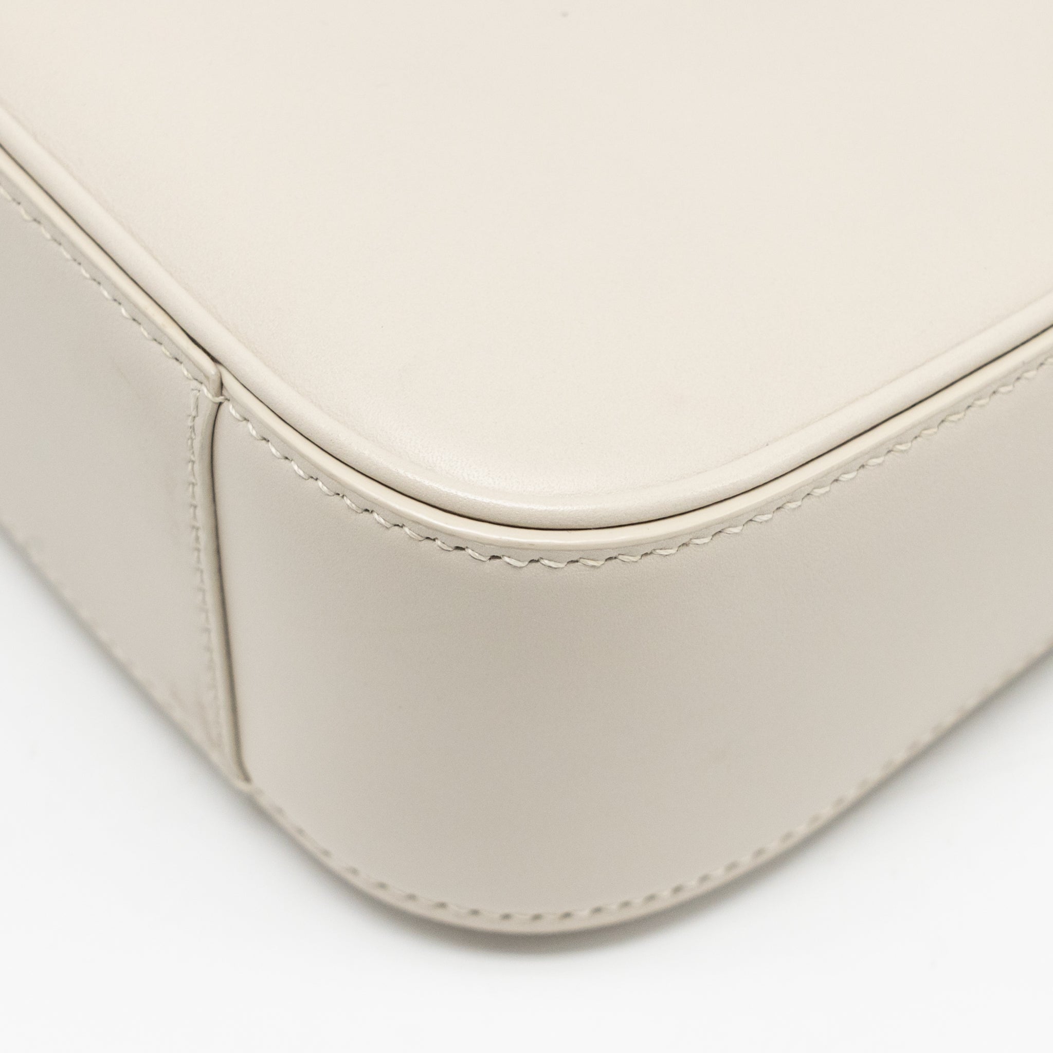 SAINT LAURENT LE 5 A 7 HOBO CALFSKIN BLANC VINTAGE GHW
