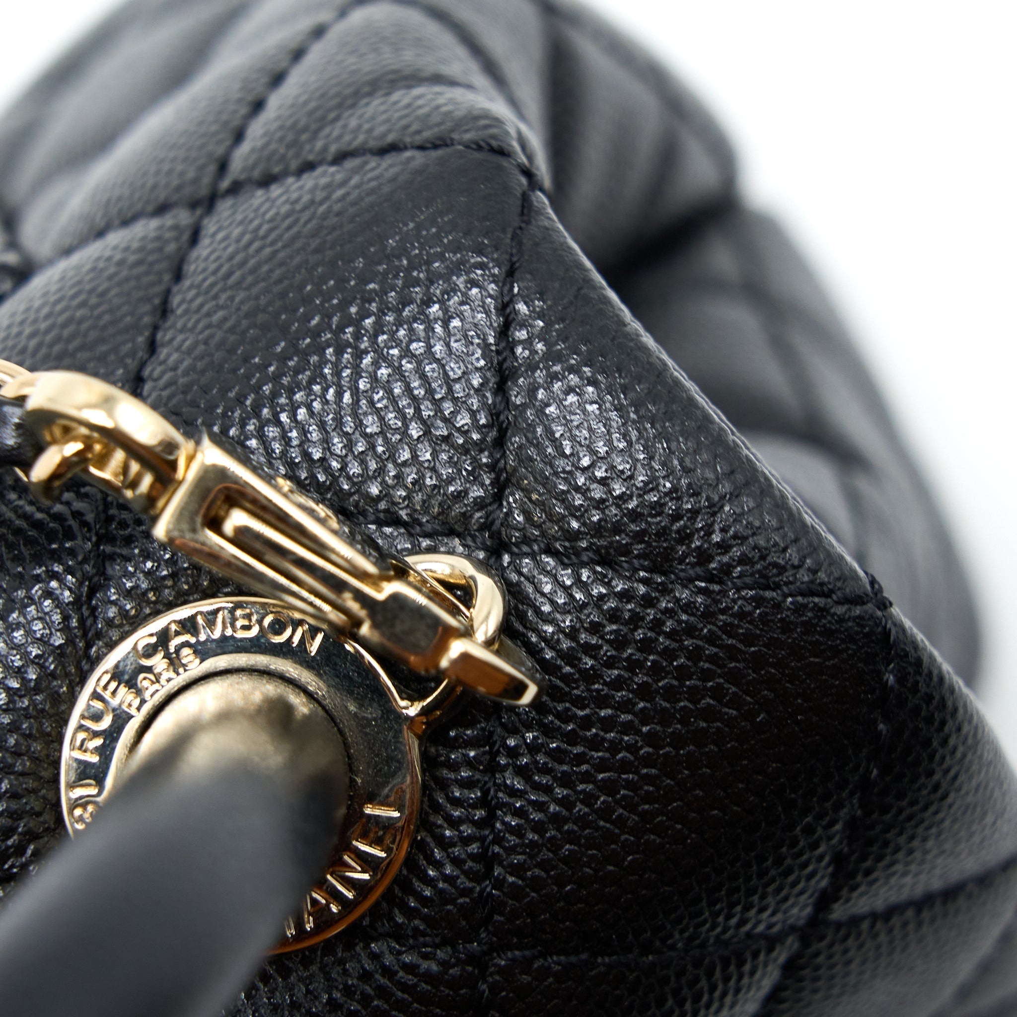 CHANEL EXTRA MINI COCO HANDLE CAVIAR BLACK LGHW