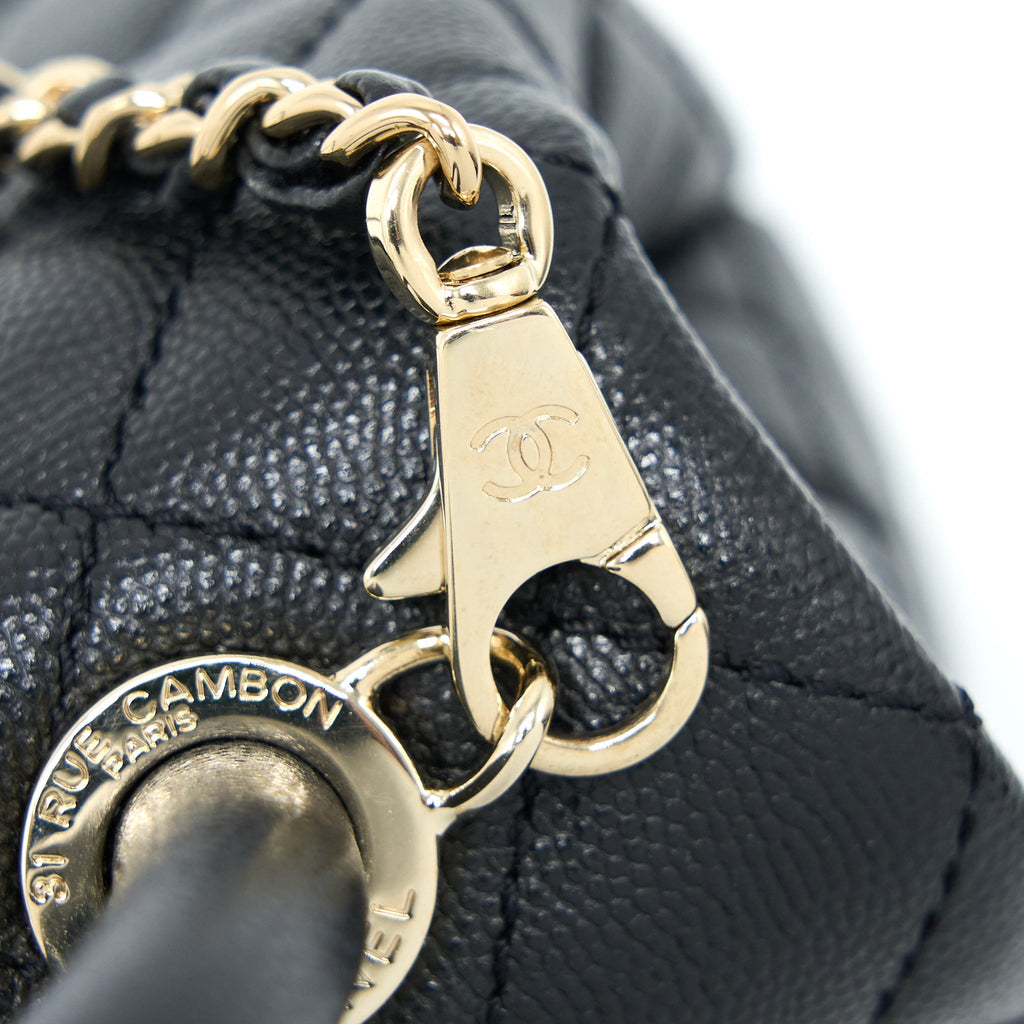 CHANEL EXTRA MINI COCO HANDLE CAVIAR BLACK LGHW