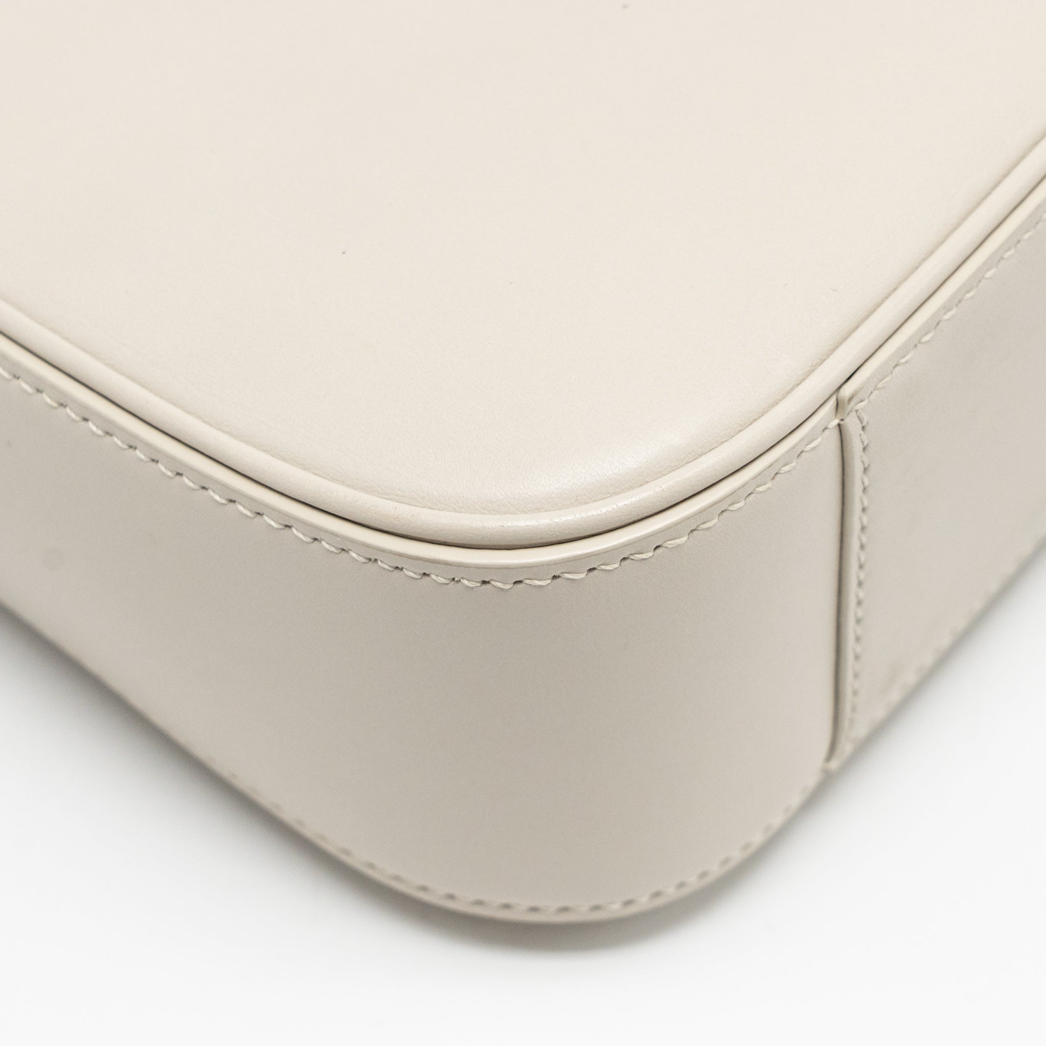 SAINT LAURENT LE 5 A 7 HOBO CALFSKIN BLANC VINTAGE GHW
