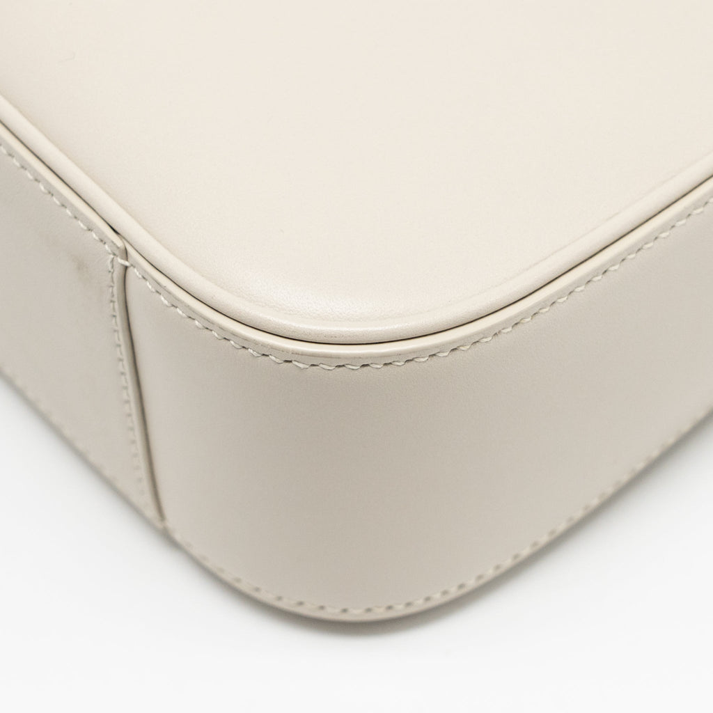 SAINT LAURENT LE 5 A 7 HOBO CALFSKIN BLANC VINTAGE GHW
