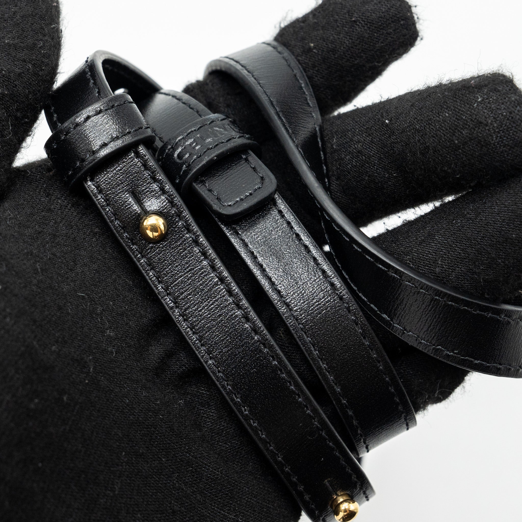 CELINE MINI CLAUDE SHINY CALFSKIN BLACK GHW