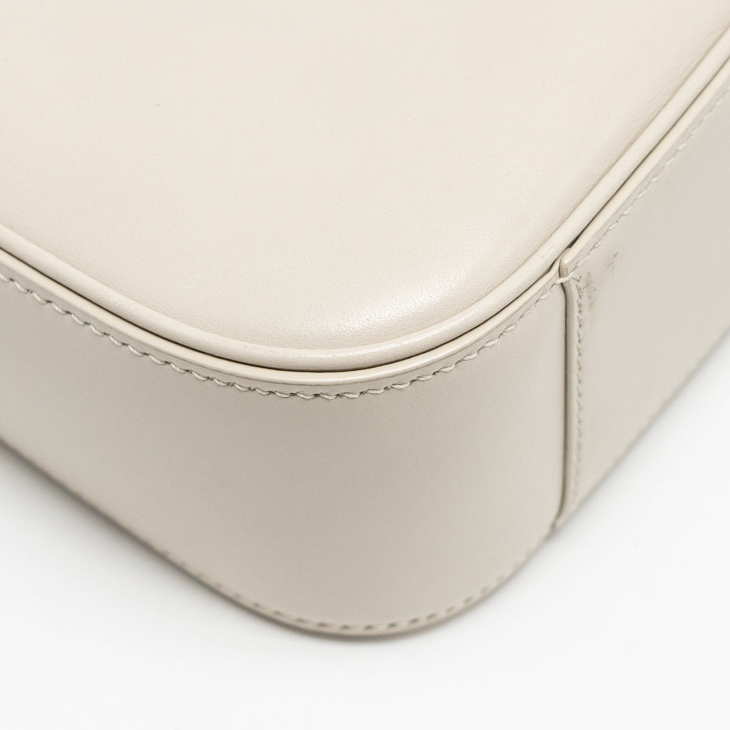 SAINT LAURENT LE 5 A 7 HOBO CALFSKIN BLANC VINTAGE GHW