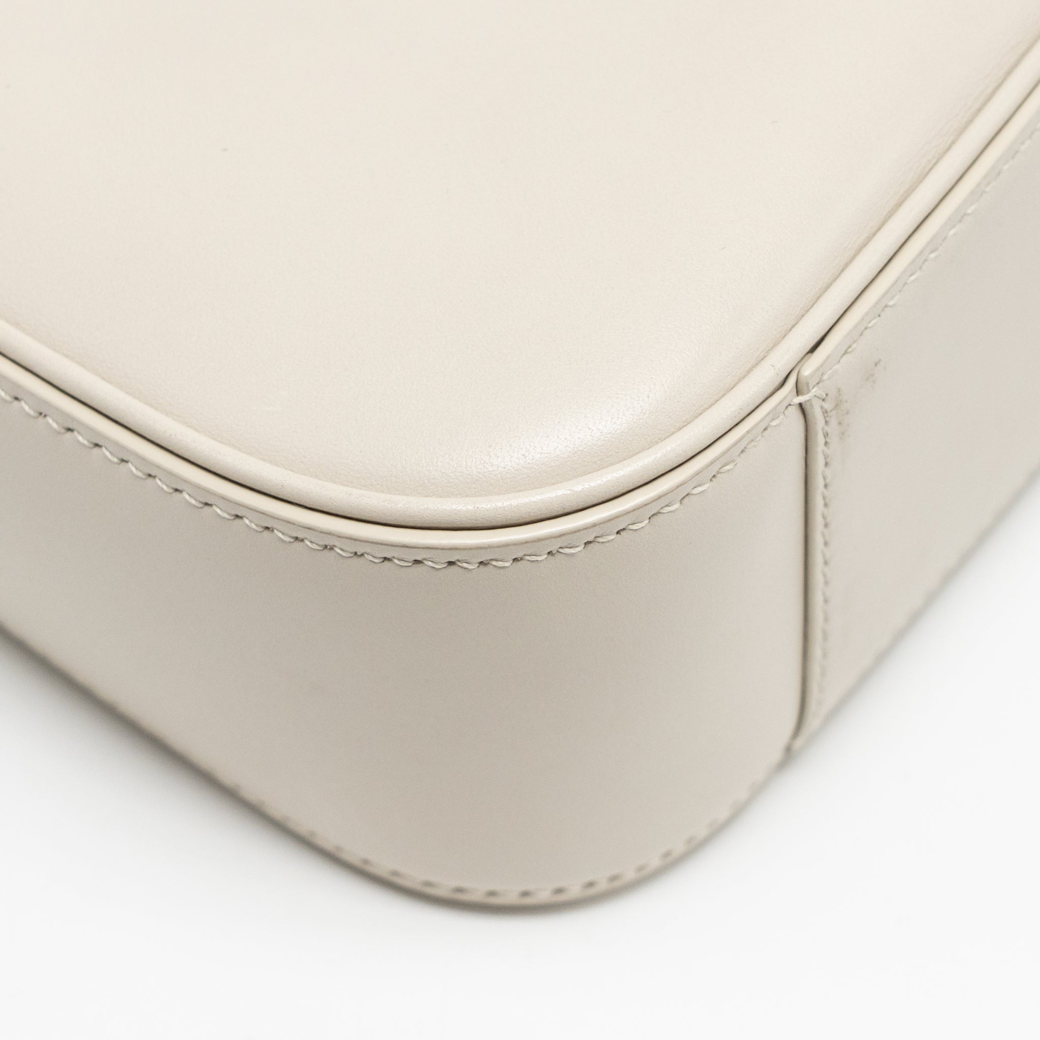 SAINT LAURENT LE 5 A 7 HOBO CALFSKIN BLANC VINTAGE GHW