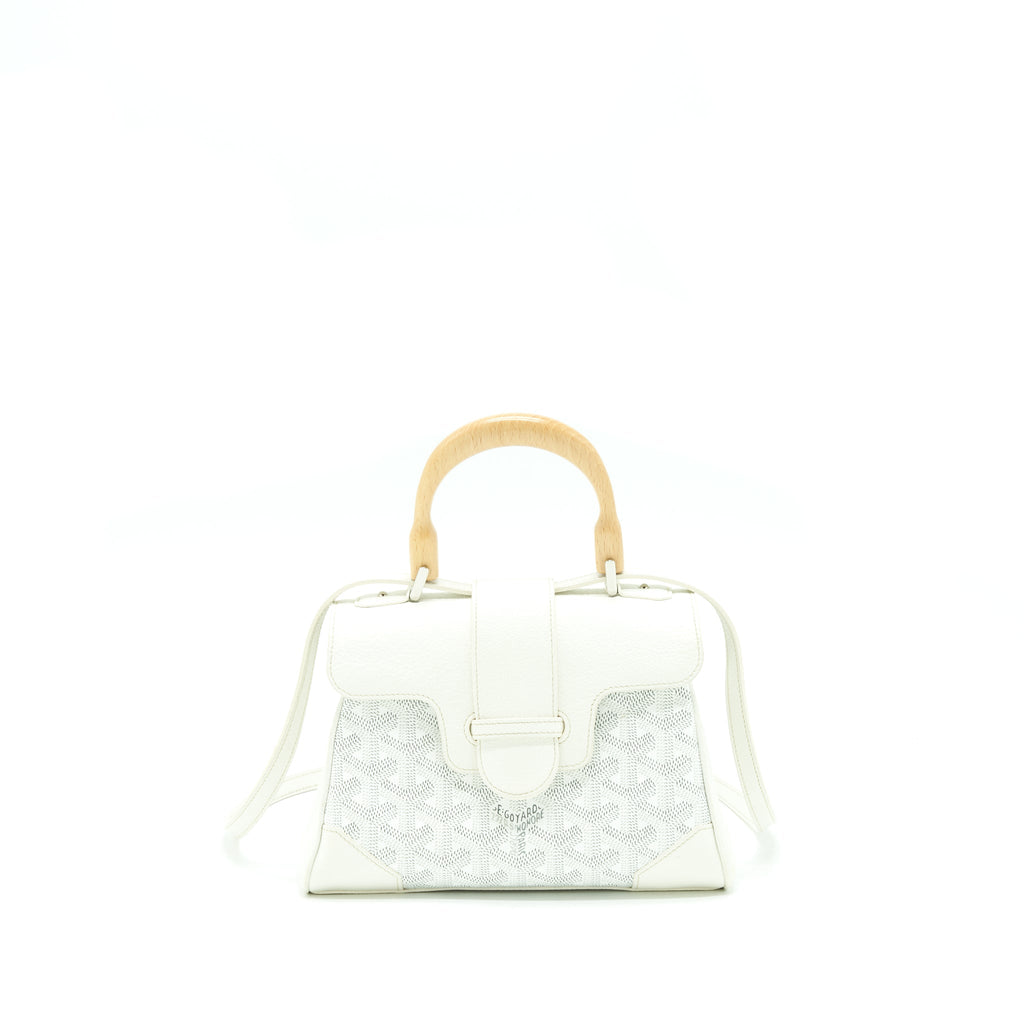 GOYARD SAIGON MINI GOYARDINE CANVAS WHITE SHW