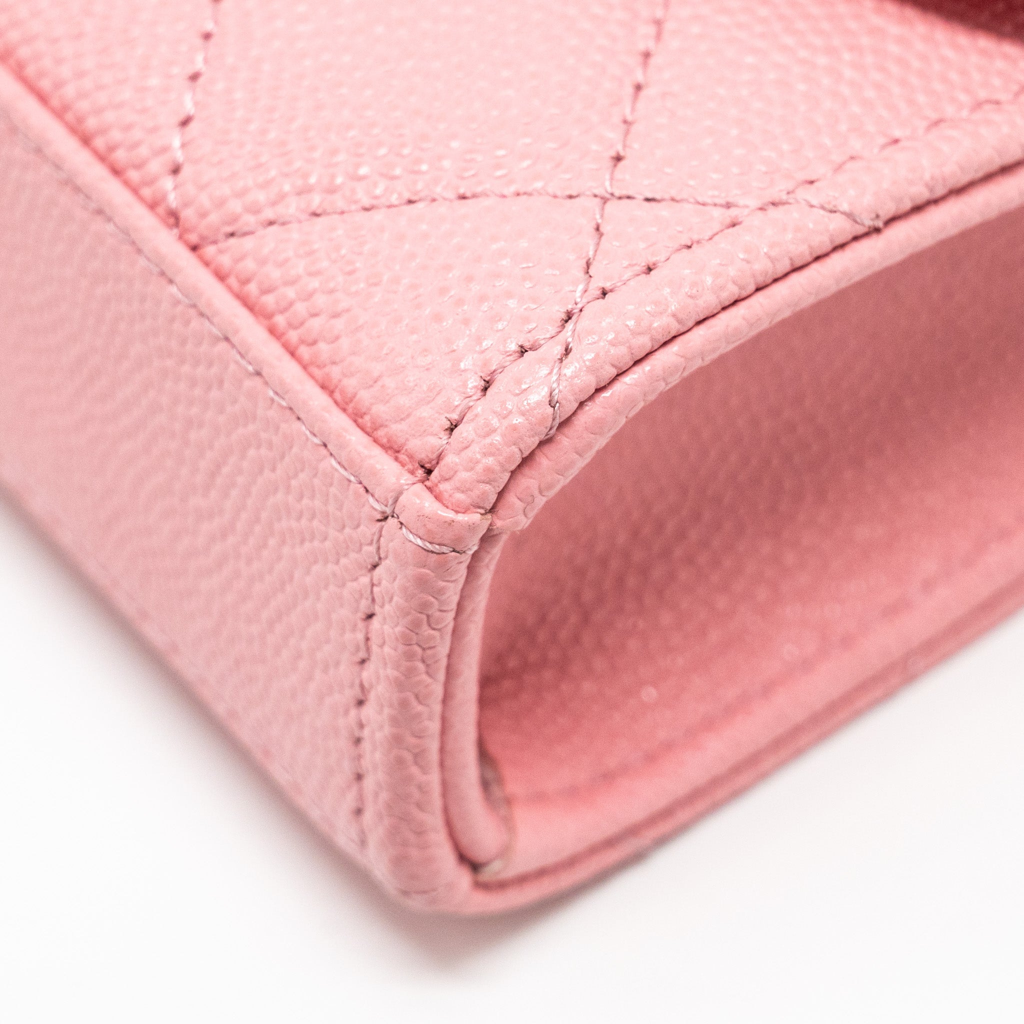 CHANEL MINI FLAP BAG WITH CHAIN HANDLE CAVIAR PINK GHW (MICROCHIP)