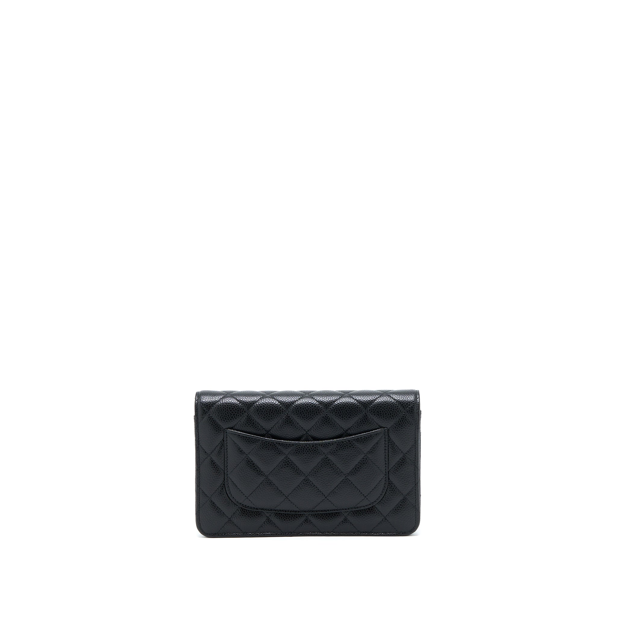 CHANEL CLASSIC WALLET ON CHAIN CAVIAR BLACK GHW (MICROCHIP)