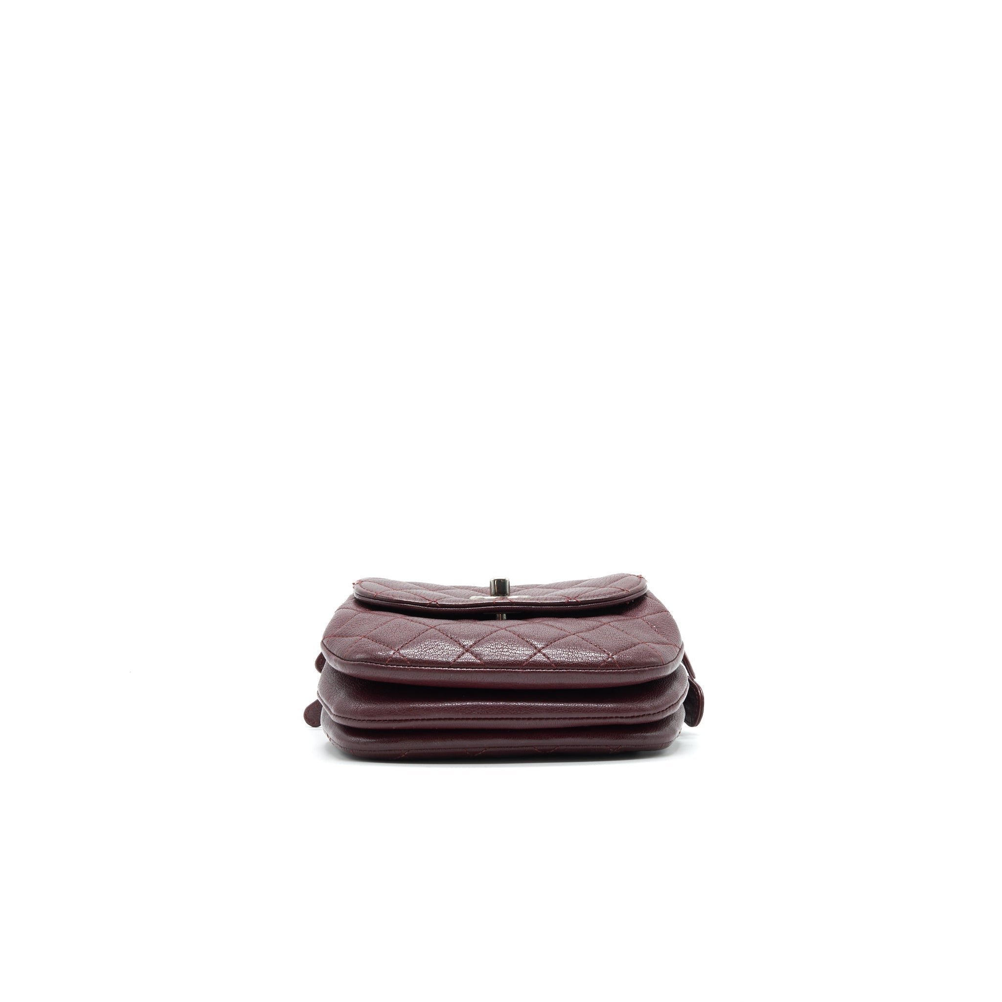 CHANEL SMALL FLAP BAG WITH CHAIN BURGUNDY SHW