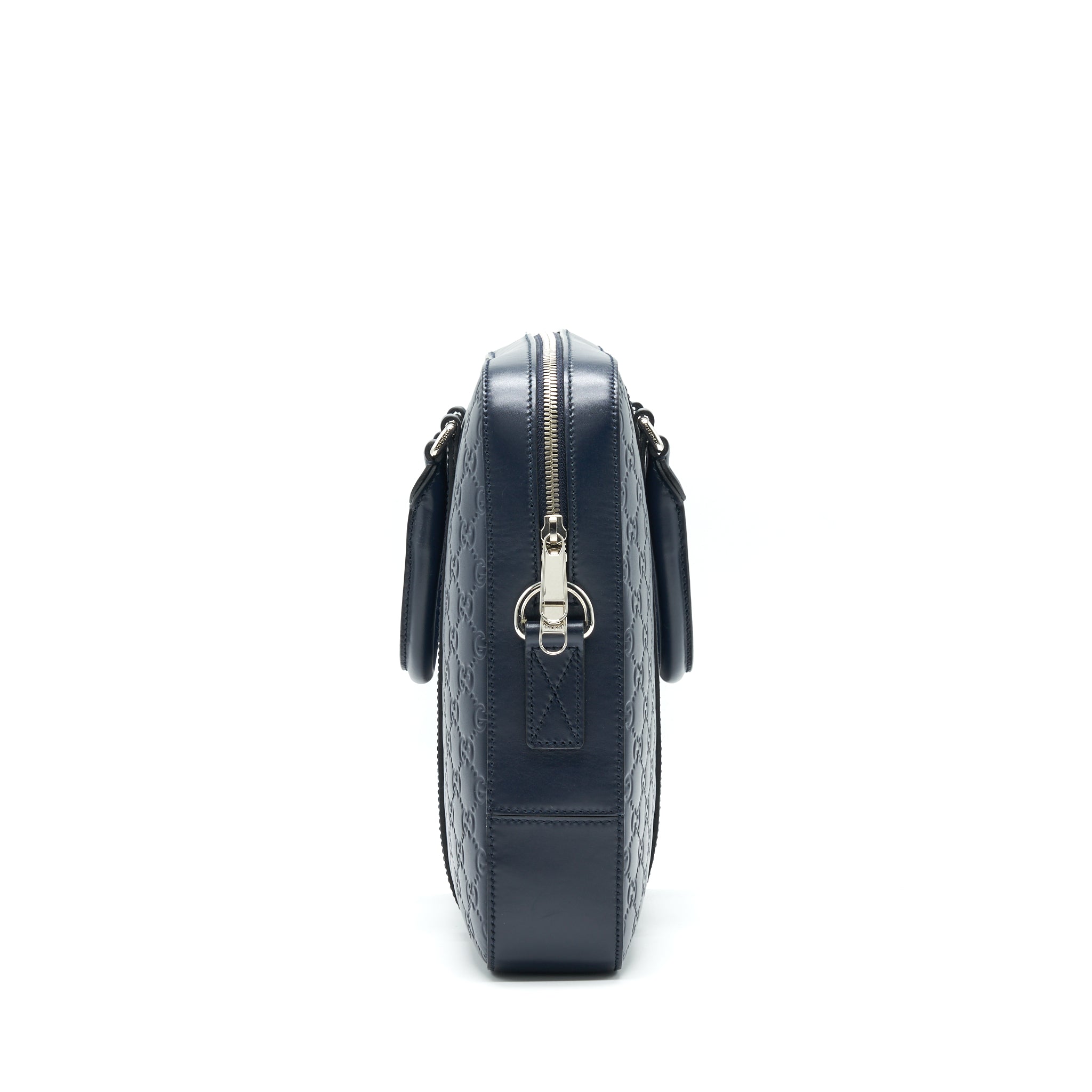GUCCI MEN'S LEATHER BRIEFCASE NAVY